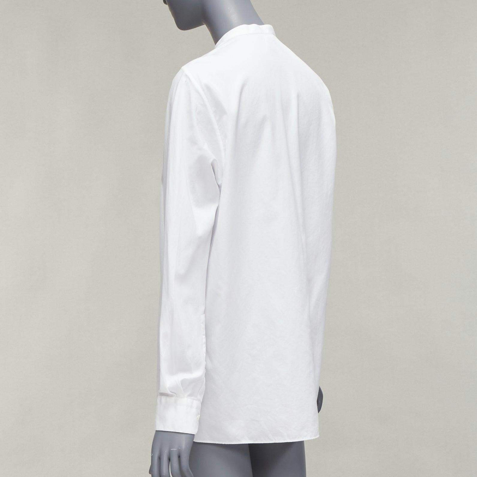 Papillon LANVIN bianco in 100% cotone  camicia da abito con colletto a tinta unita EU37 XS in vendita 1