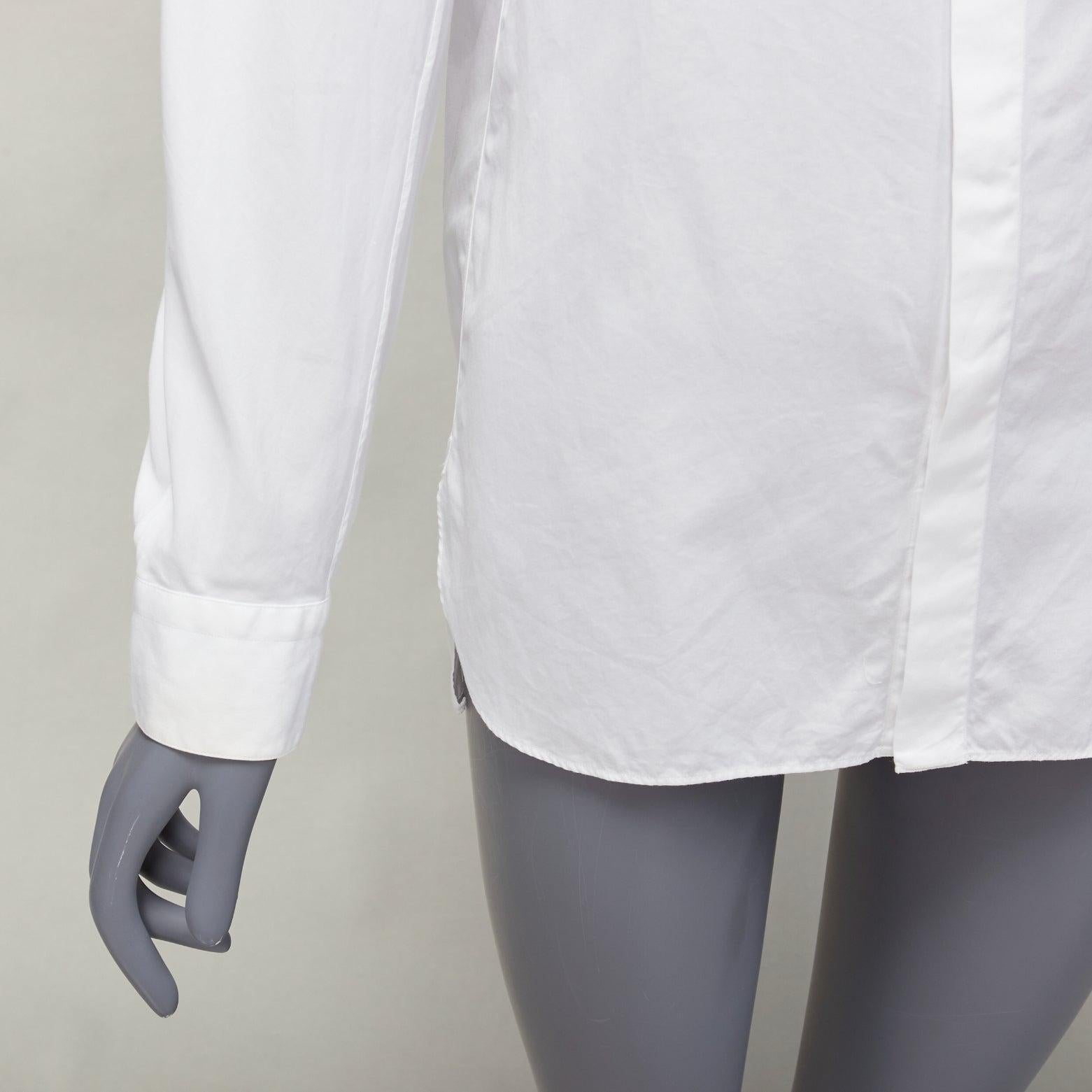Papillon LANVIN bianco in 100% cotone  camicia da abito con colletto a tinta unita EU37 XS in vendita 2