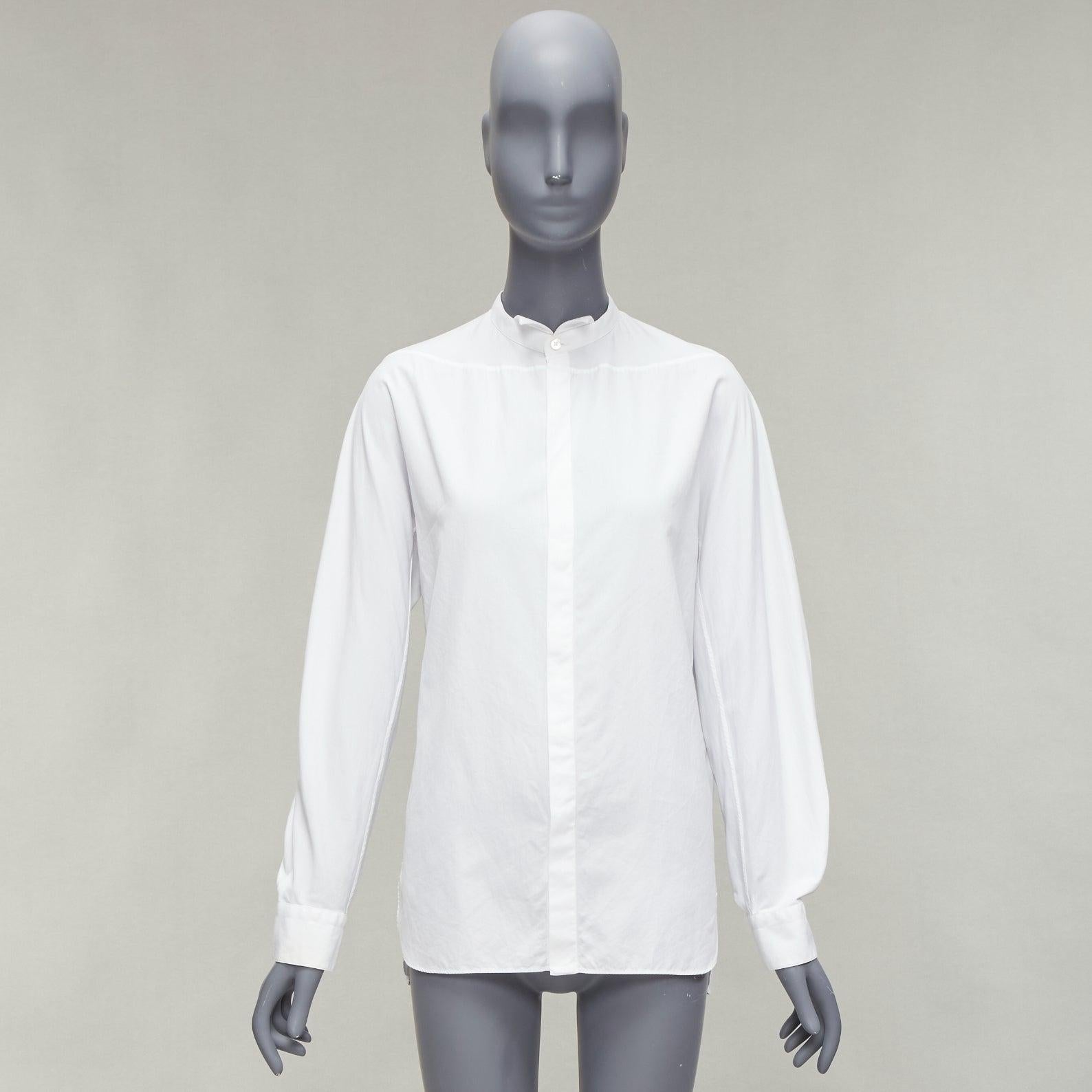 Papillon LANVIN bianco in 100% cotone  camicia da abito con colletto a tinta unita EU37 XS in vendita 4