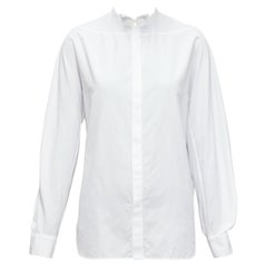 Papillon LANVIN bianco in 100% cotone  camicia da abito con colletto a tinta unita EU37 XS