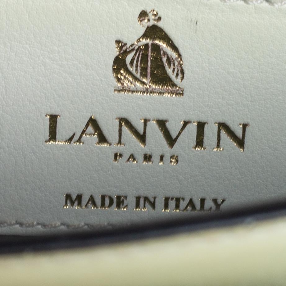 Gray Lanvin White/Black Printed Leather Jiji Shoulder Bag