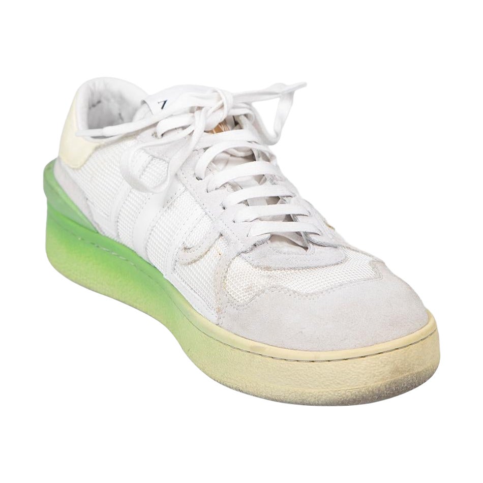 Lanvin Zapatillas con cordones Ombré de ante blanco y verde Talla IT 38 en venta