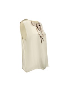 Lanvin Winter 2006 Ecru Bow Sleeveless Top Size M