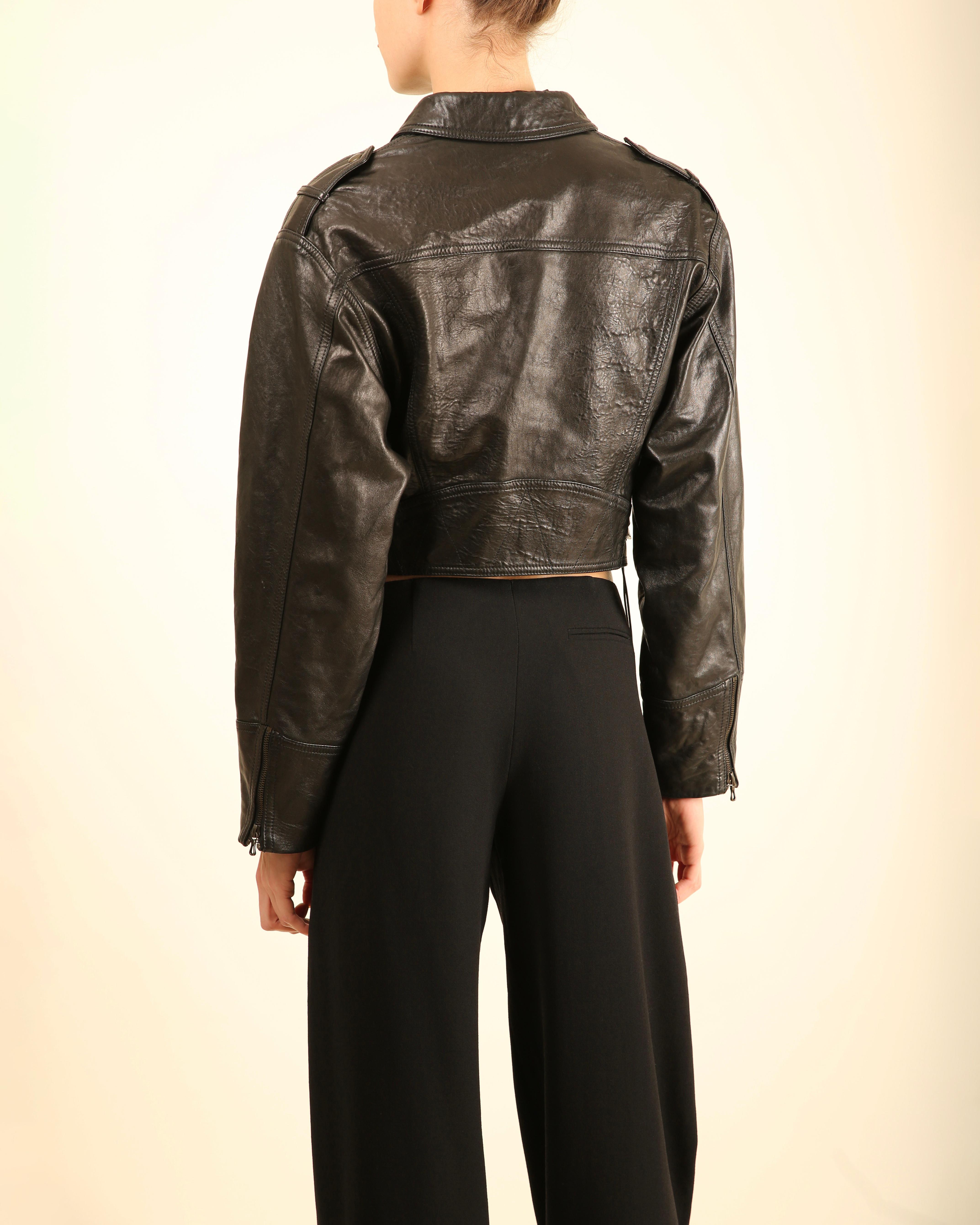 Lanvin Winter 2016 black leather belted oversized slouched leather jacket coat For Sale 8