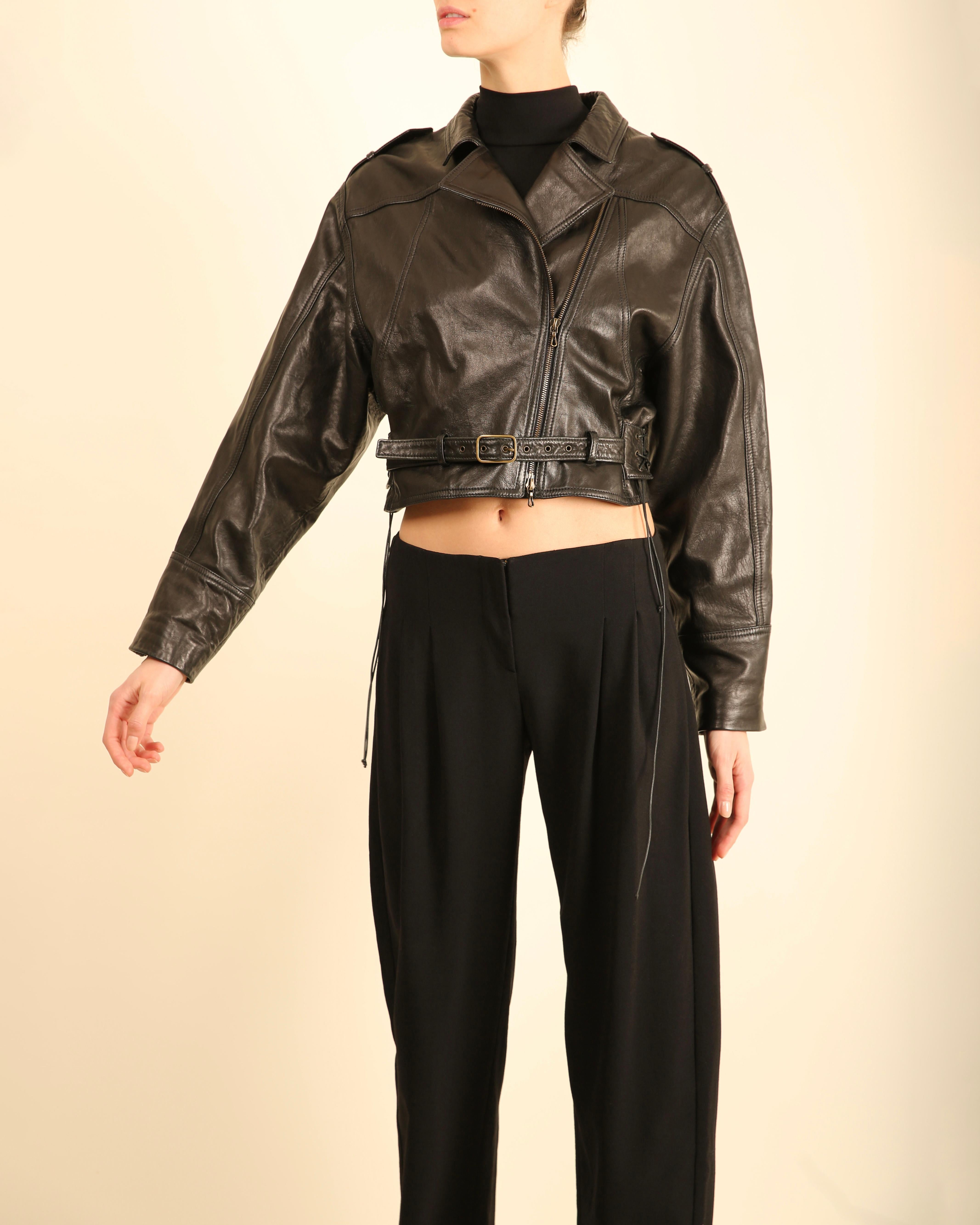 Lanvin Winter 2016 black leather belted oversized slouched leather jacket coat In Excellent Condition For Sale In Milano, Lombardia
