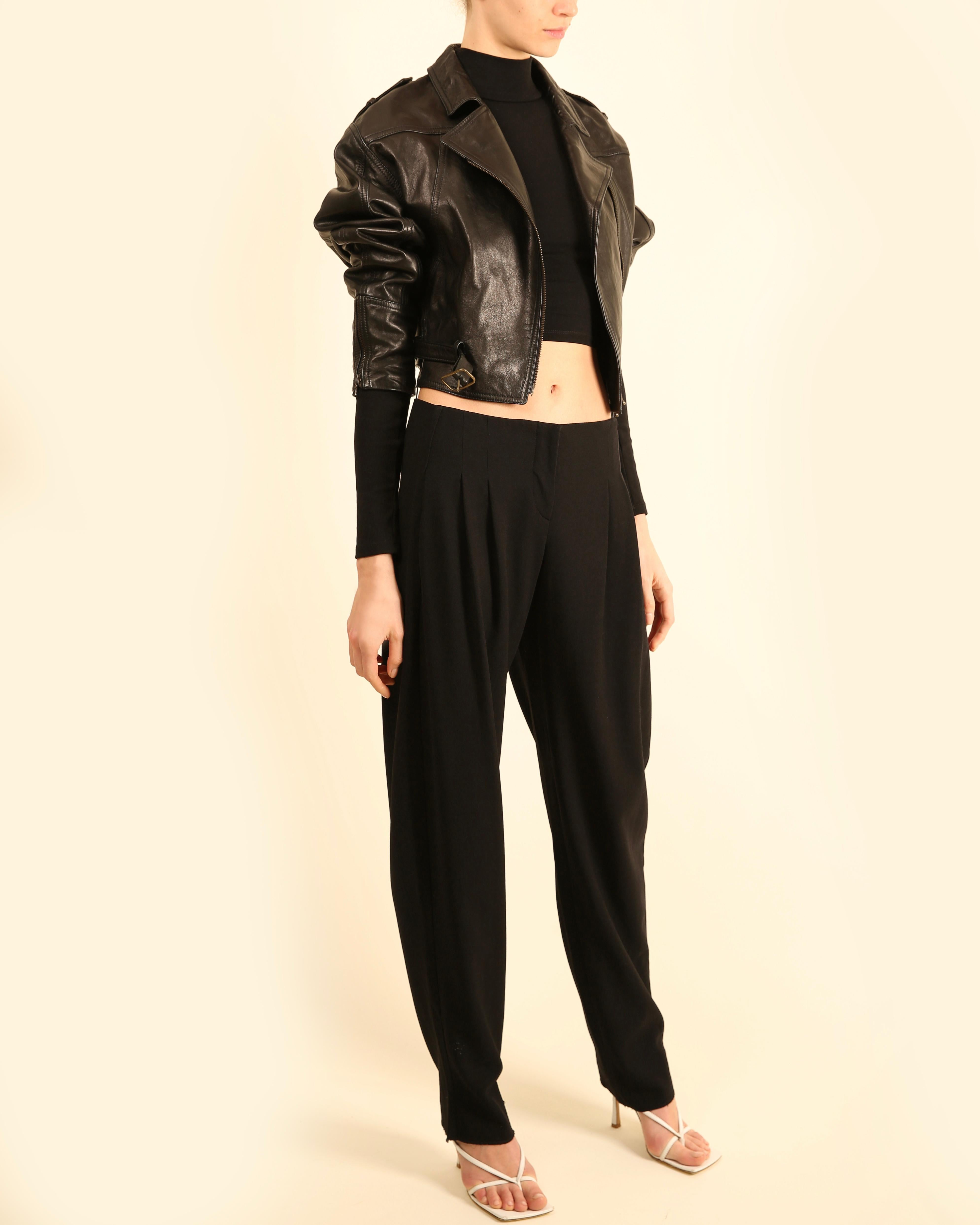 Lanvin Winter 2016 black leather belted oversized slouched leather jacket coat For Sale 1