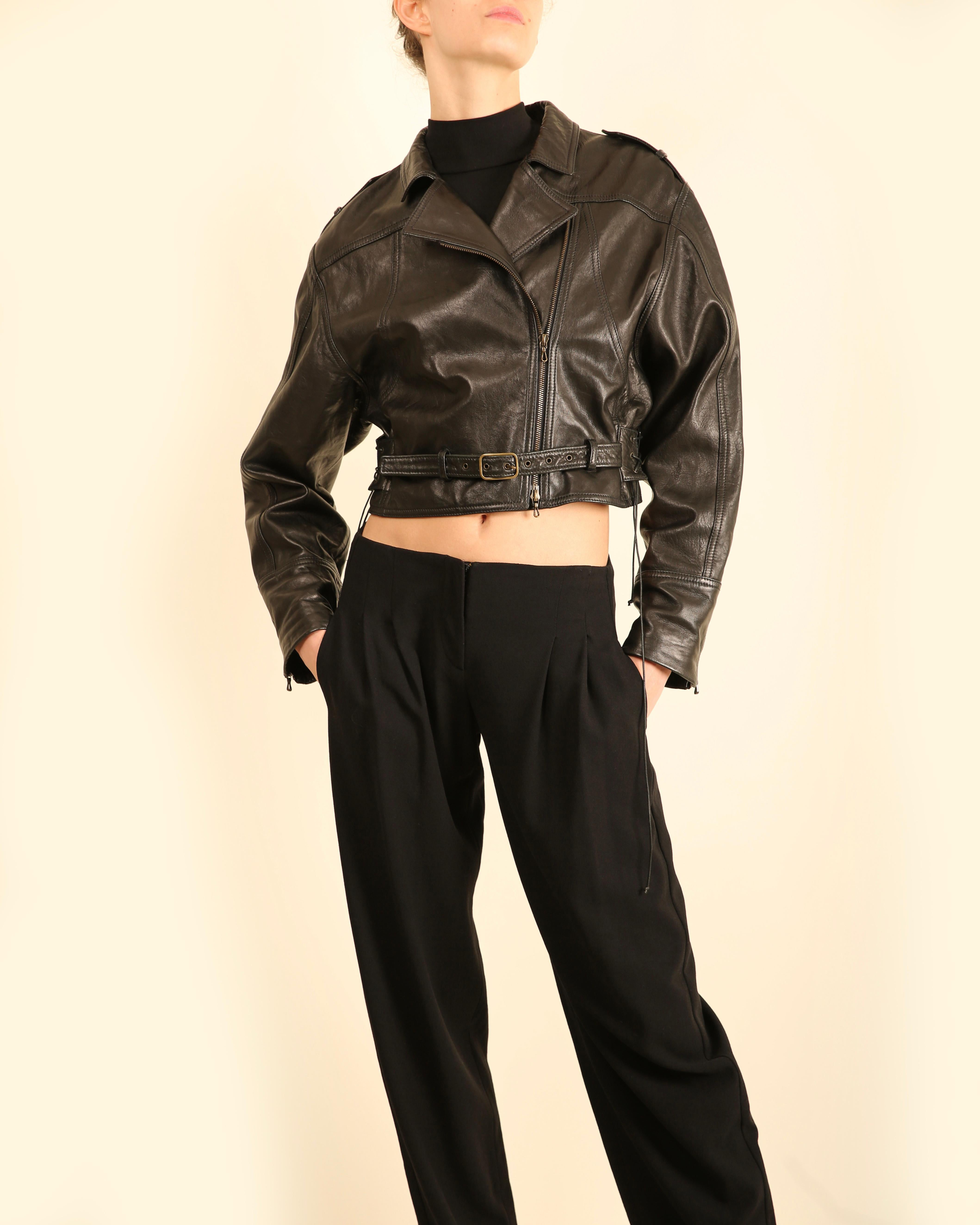 Lanvin Winter 2016 black leather belted oversized slouched leather jacket coat  For Sale 3