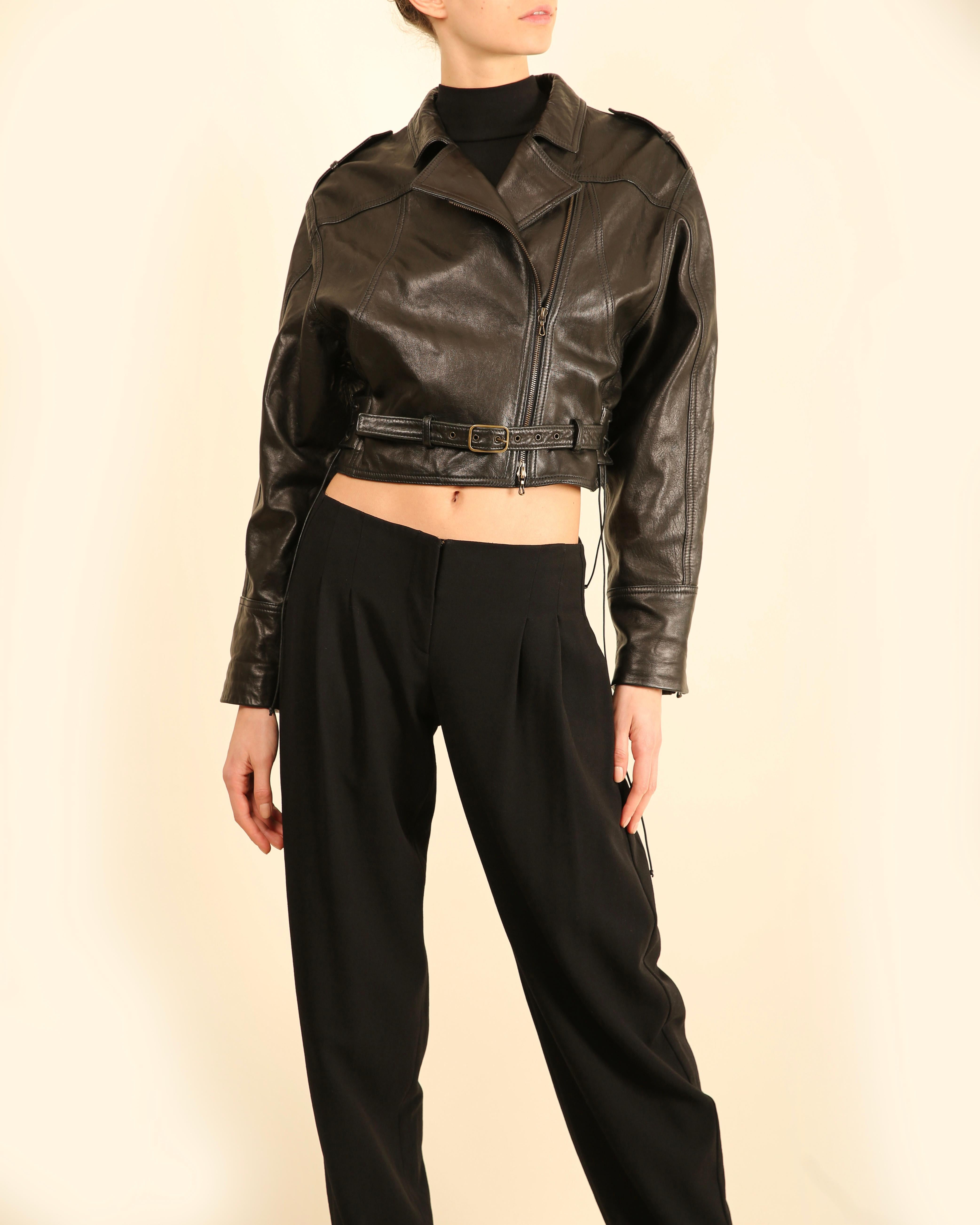 Lanvin Winter 2016 black leather belted oversized slouched leather jacket coat For Sale 4