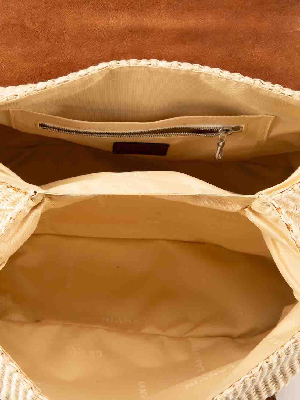 Lanvin Women's Beige Turnlock Leather Trim Handbag 2