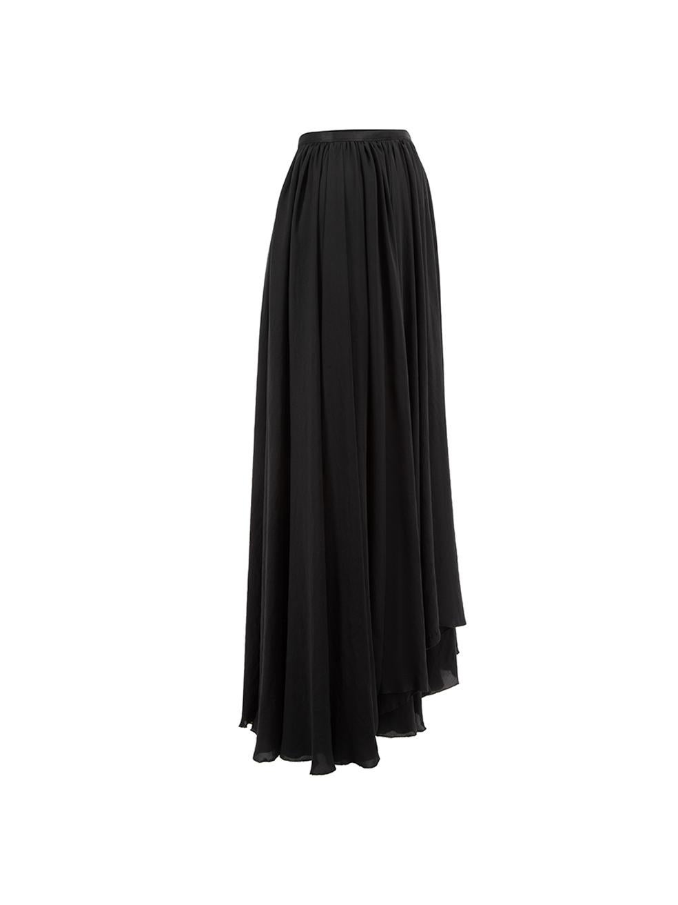 CONDITION is Very good. Minimal wear to skirt is evident. Minimal wear to the hemline and there is loose thread at the waistband where the hook fastening attaches to on this used Lanvin designer resale item.   Details  Black Polyester Full skirt