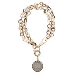 Lanvin Women's Matinee Length Gold Coin Pendant Necklace