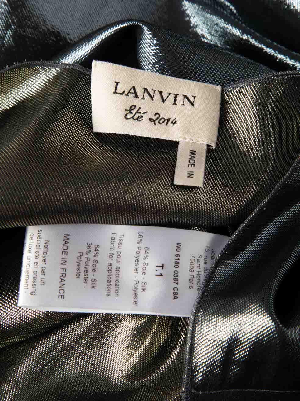 Lanvin Women's Metallic Silver Graphic Motif Tank Top 2