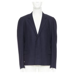 LANVIN Wollmischung Überwendlichnähte gekerbtes Revers Einreiher Blazer EU52 XL