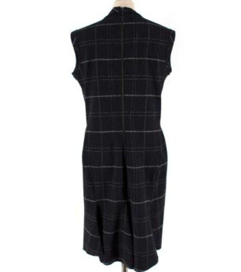 Lanvin Wool-blend Sleeveless Grid Print Dress For Sale 6