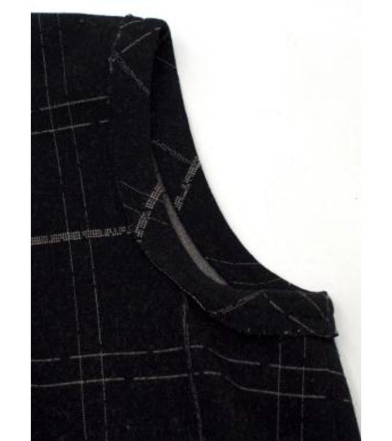 Lanvin Wool-blend Sleeveless Grid Print Dress For Sale 2