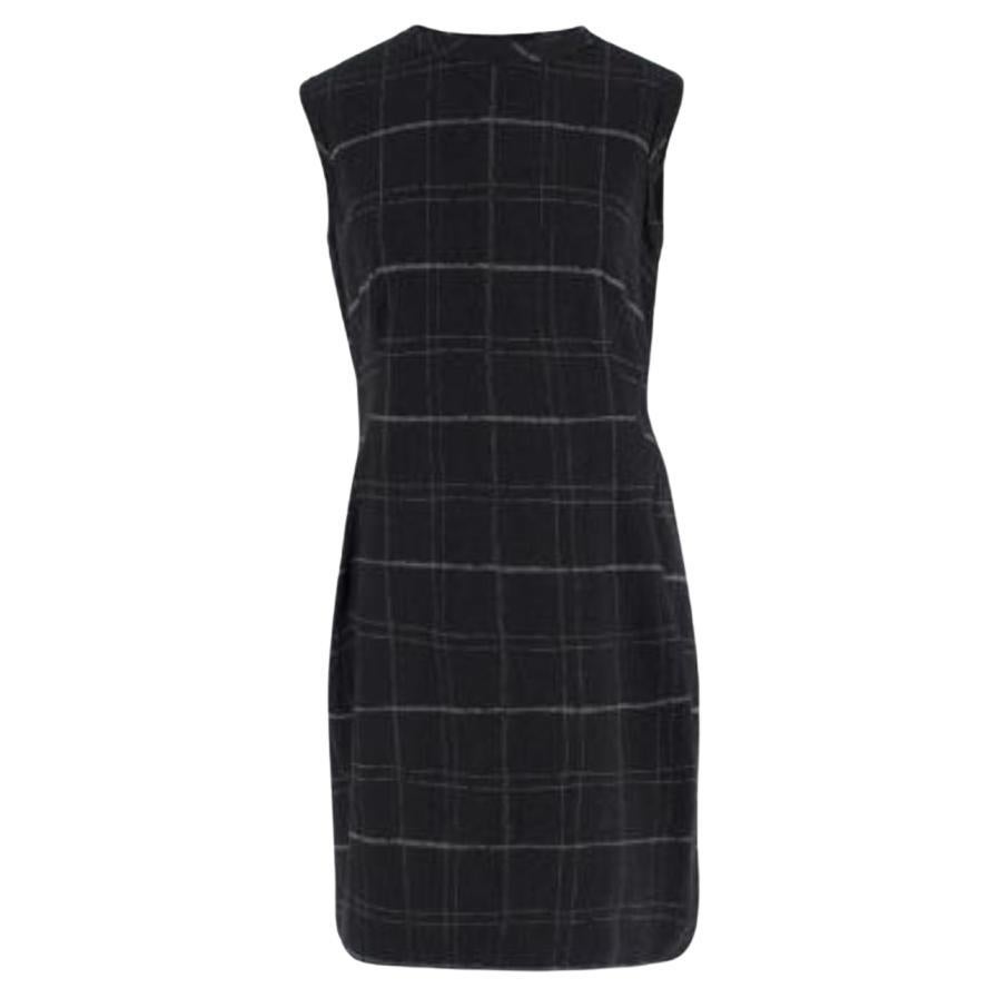Lanvin Wool-blend Sleeveless Grid Print Dress For Sale