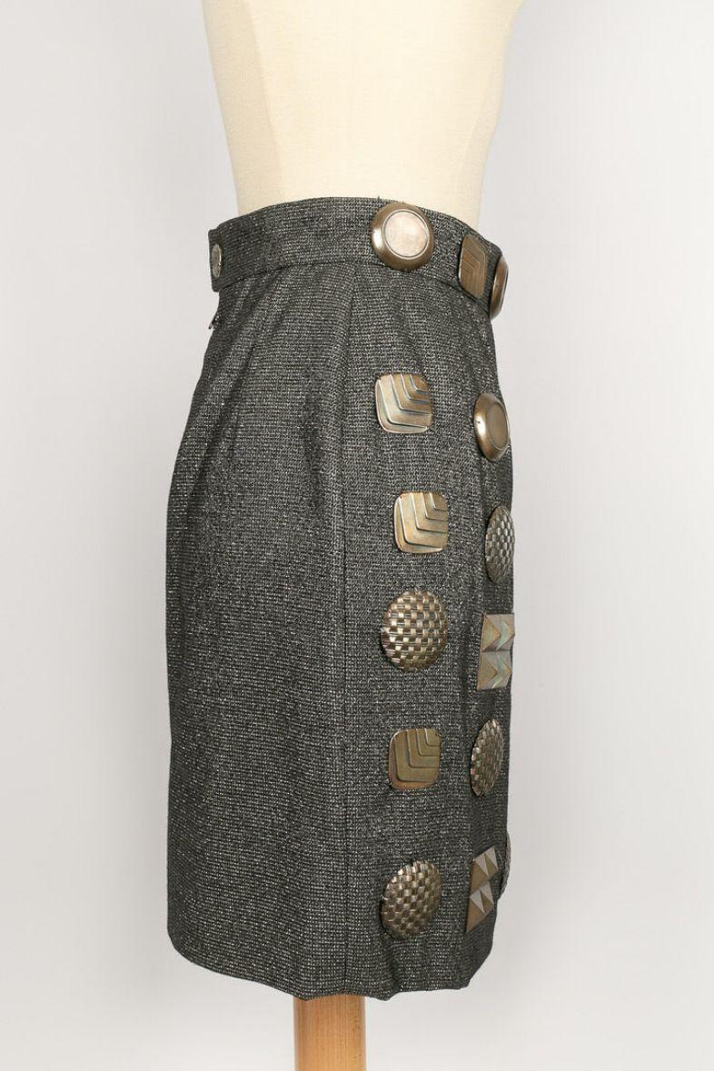 Lanvin Wool Skirt Fall, 1989 In Excellent Condition For Sale In SAINT-OUEN-SUR-SEINE, FR