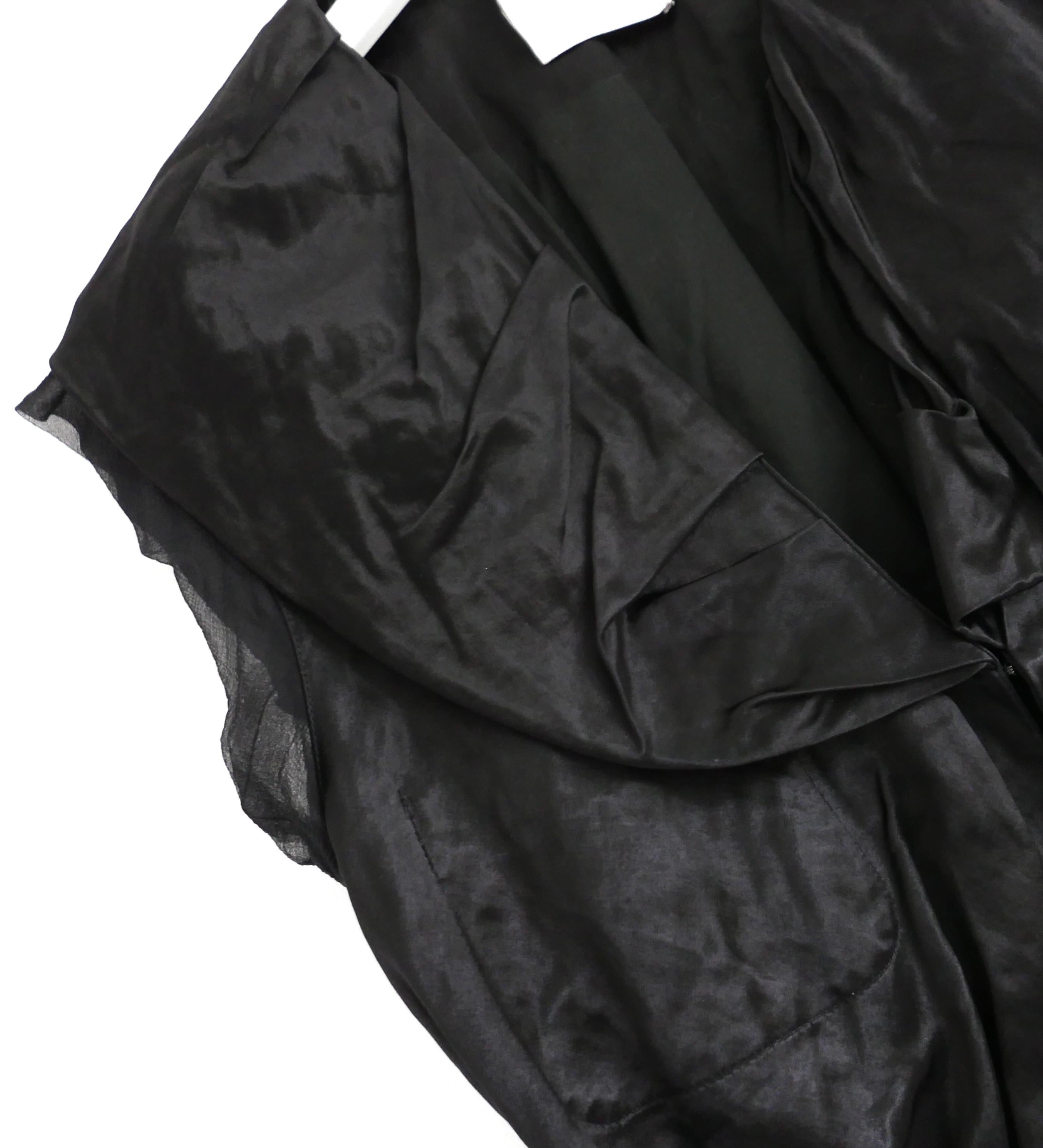 Nero Lanvin x Alber Elbaz - Giacca in raso stropicciato primavera 2006 in vendita