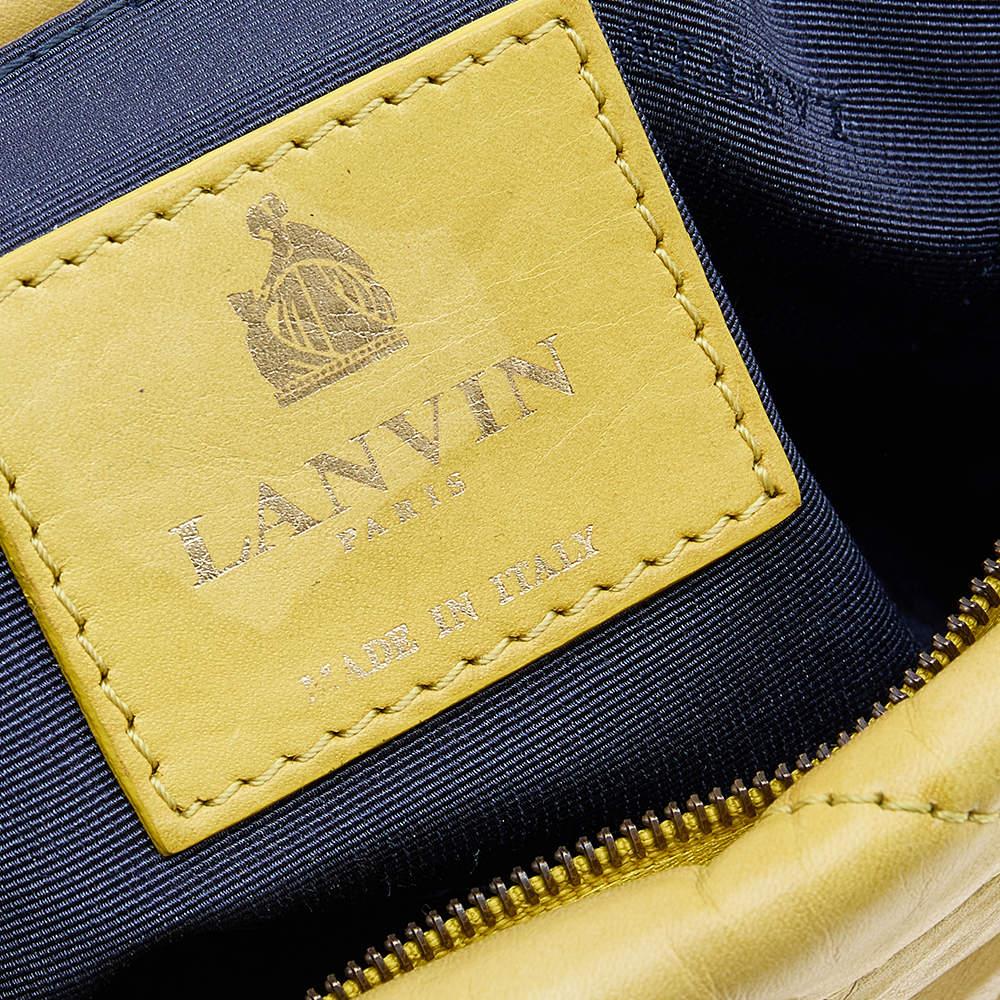 Lanvin Yellow Quilted Leather Happy Pocket Crossbody Bag For Sale 5