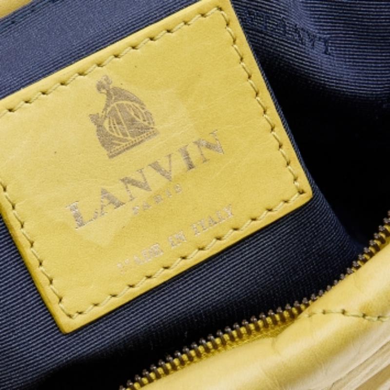 Lanvin Gelb Gesteppte Leder Happy Pocket Crossbody Tasche im Zustand „Relativ gut“ im Angebot in Dubai, Al Qouz 2