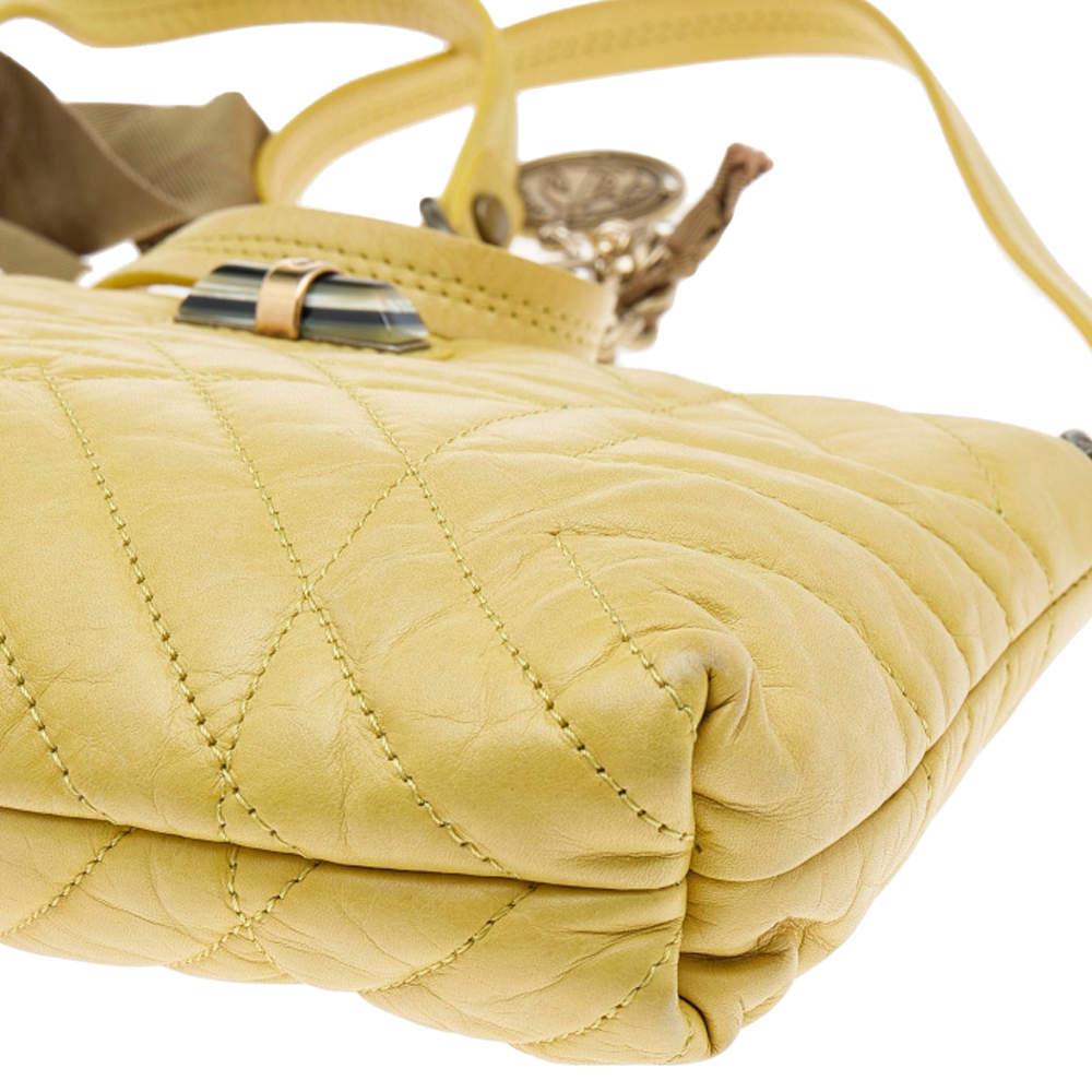 Lanvin Yellow Quilted Leather Happy Pocket Crossbody Bag For Sale 1