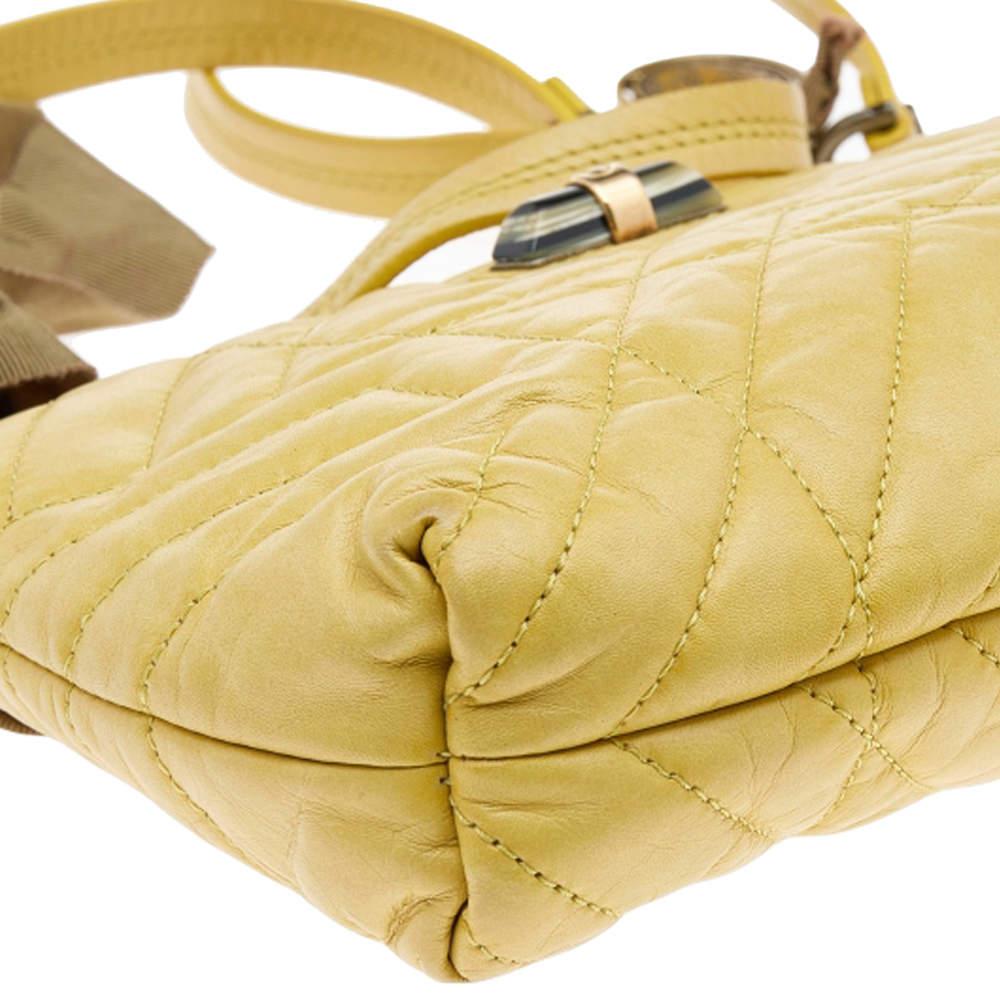 Lanvin Yellow Quilted Leather Happy Pocket Crossbody Bag For Sale 2
