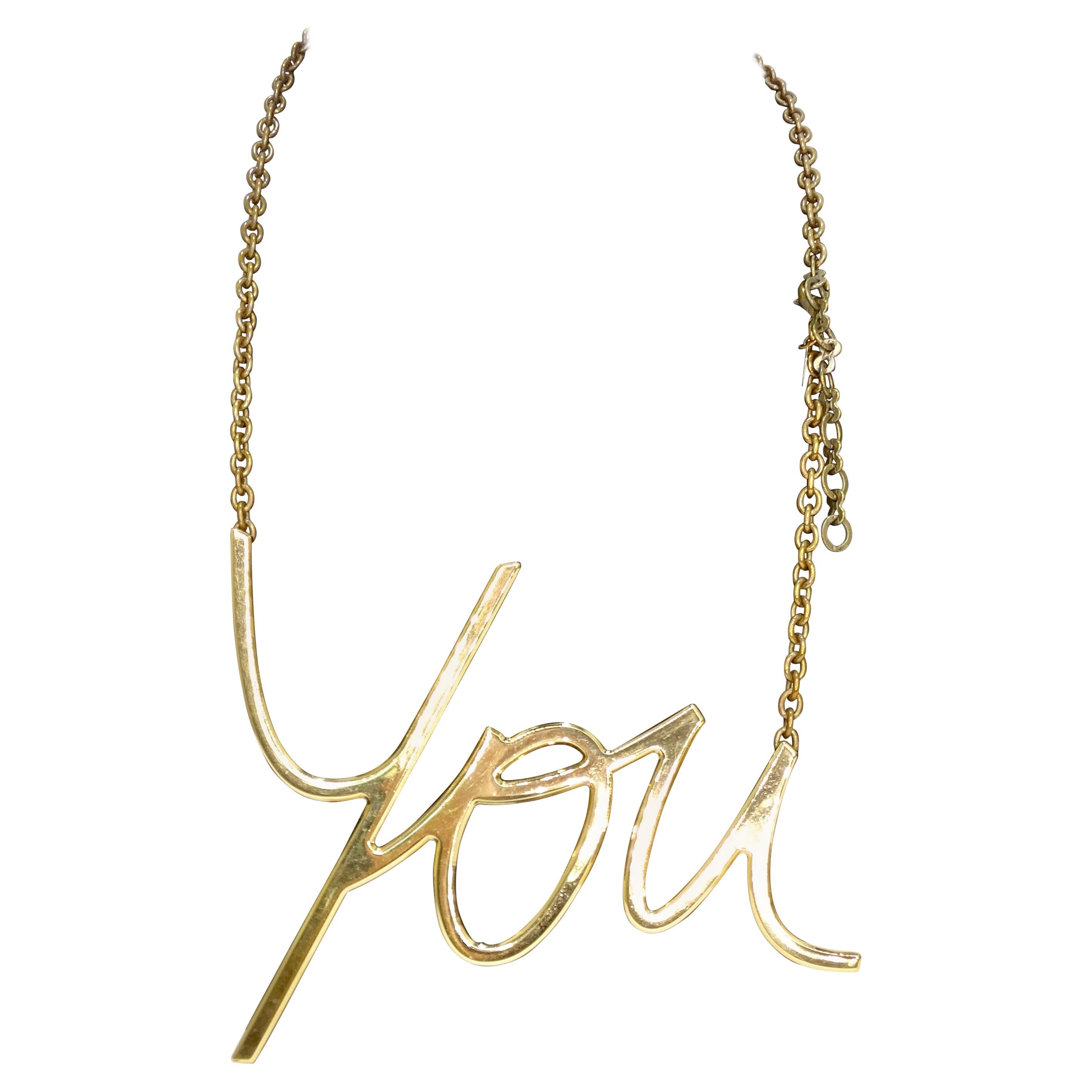 Lanvin "You" Script Necklace 