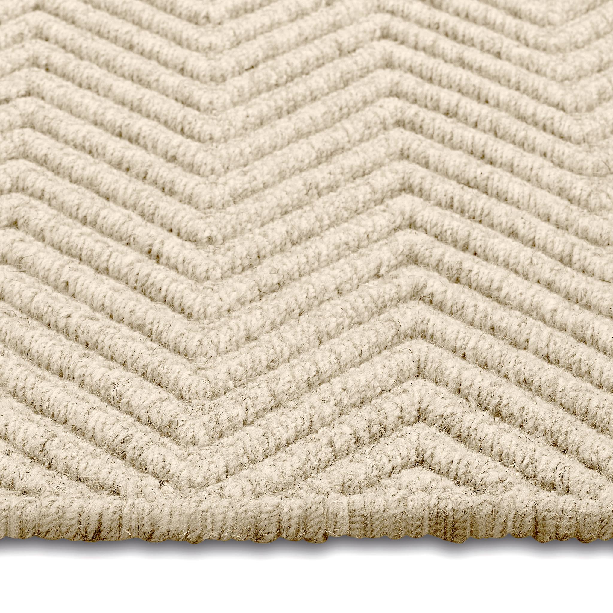 Lanx 6X9ft Ivory Wool Natural Chevron Design Luxury Handwoven Rug In New Condition For Sale In New York, NY