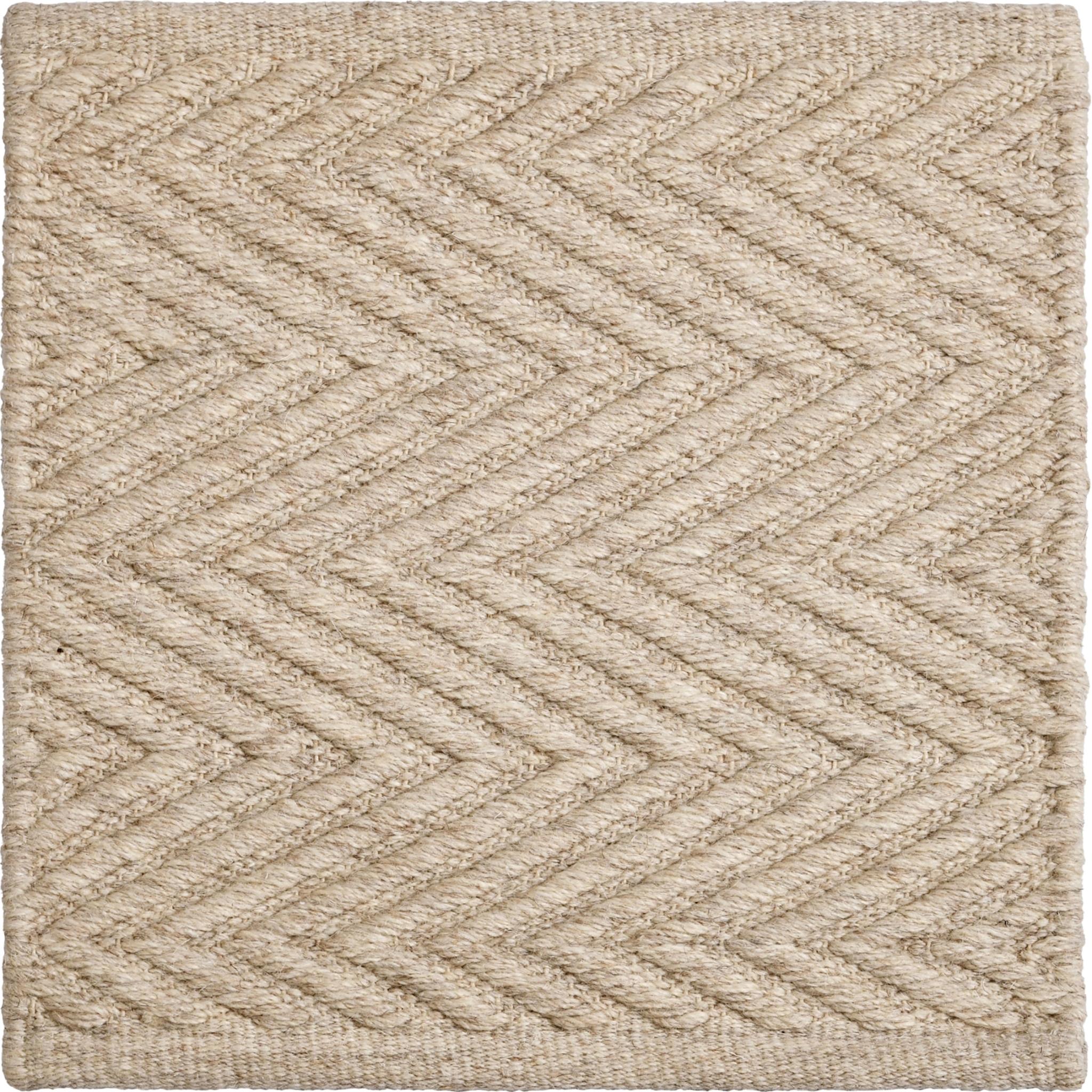 Tessuto a mano Lanx 8x10ft beige in lana naturale con disegno chevron, tappeto di lusso tessuto a mano in vendita