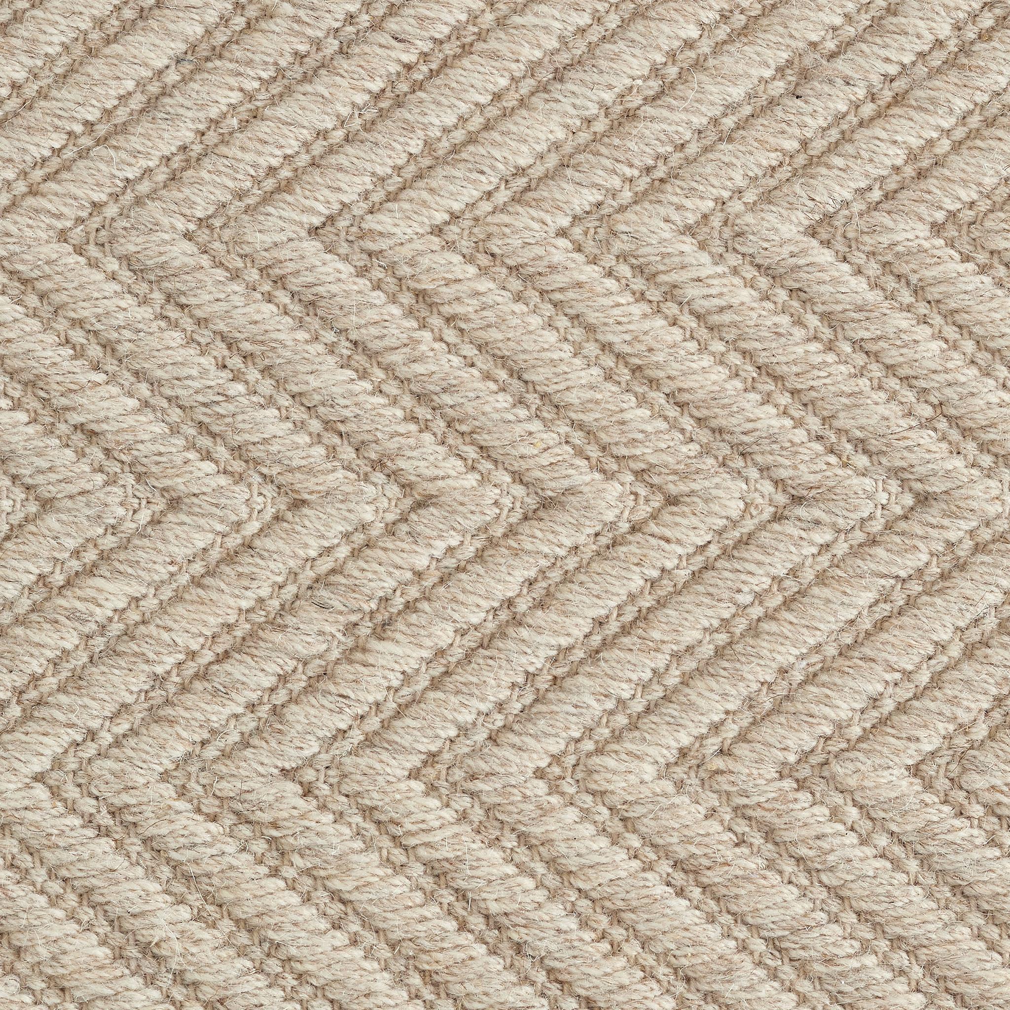 Lanx 8x10ft beige in lana naturale con disegno chevron, tappeto di lusso tessuto a mano in vendita 1