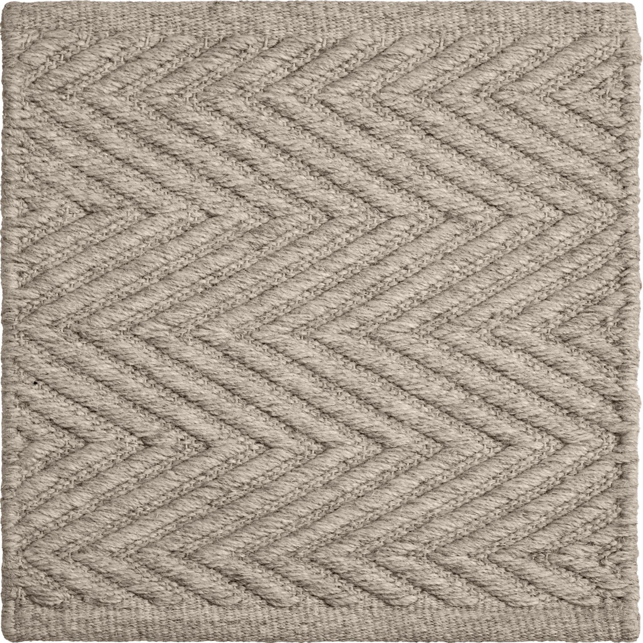 Indiano Tappeto Lanx 8x10ft in lana grigia naturale con disegno chevron, tessuto a mano di lusso in vendita