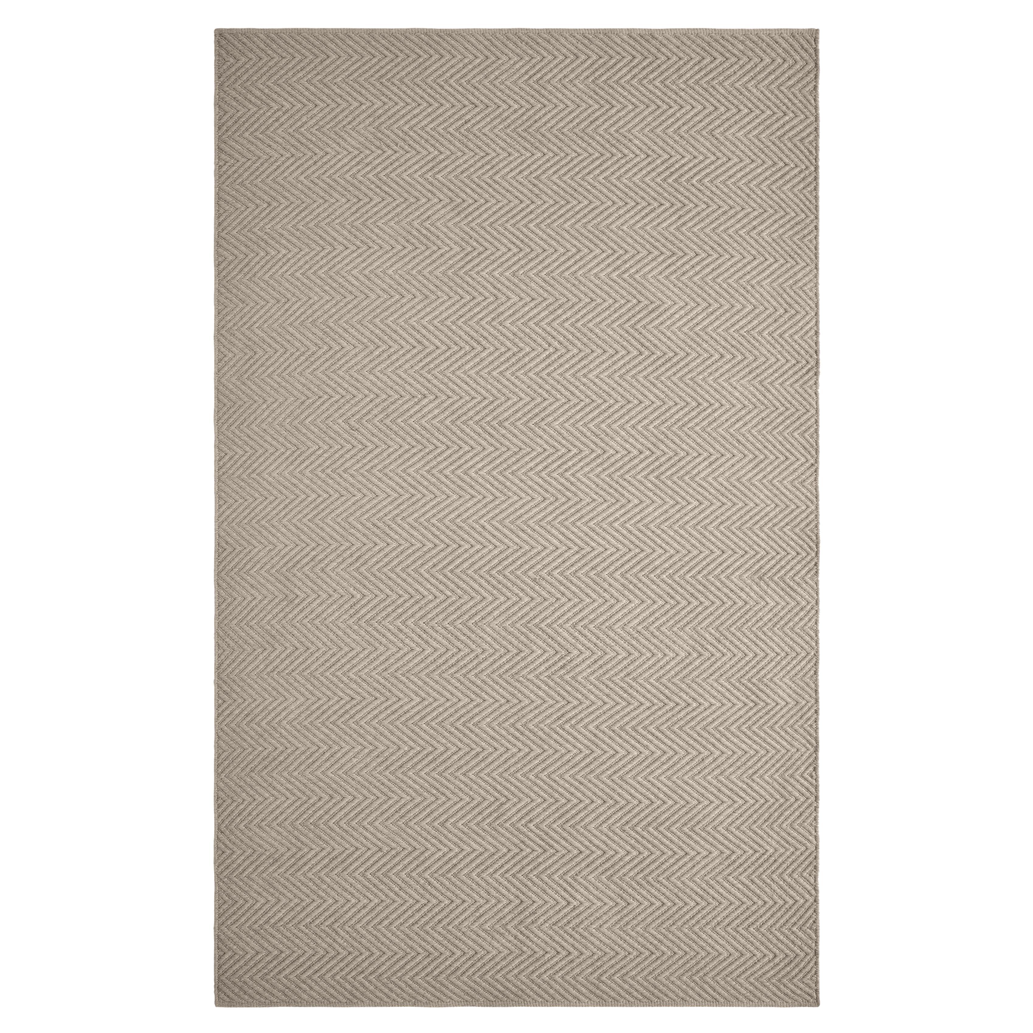Tappeto Lanx 9x12ft in lana grigia naturale con disegno chevron, tessuto a mano di lusso