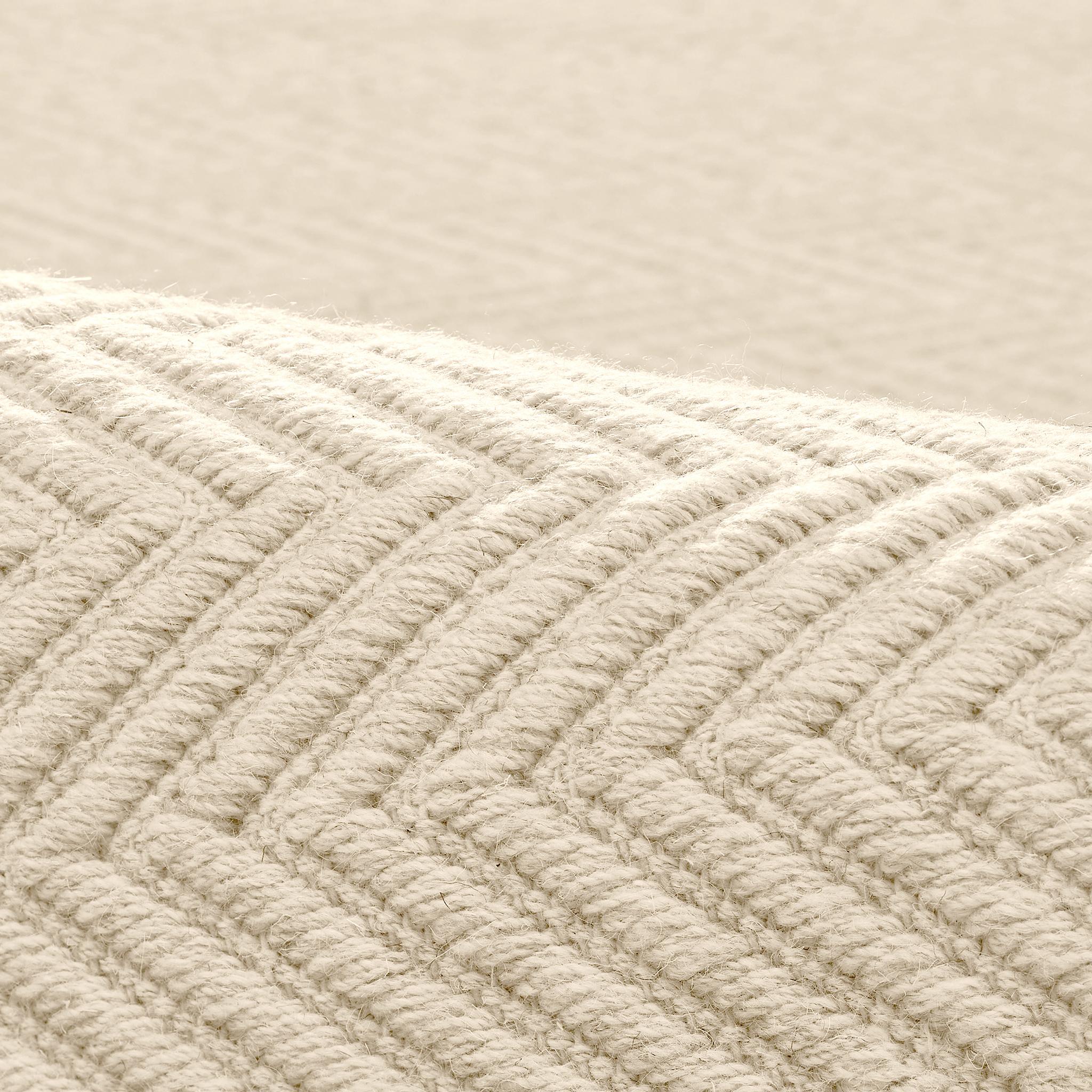 Tessuto a mano Tappeto Lanx 9x12ft in lana avorio naturale con disegno chevron, tessuto a mano di lusso in vendita