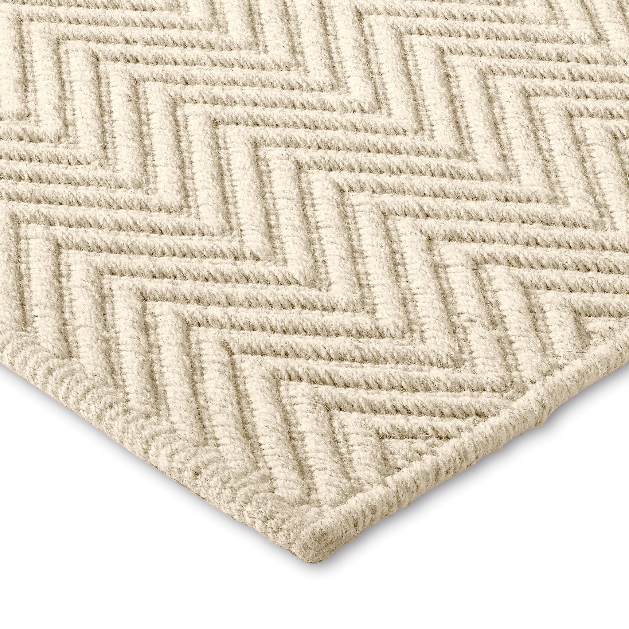 XXI secolo e contemporaneo Tappeto Lanx 9x12ft in lana avorio naturale con disegno chevron, tessuto a mano di lusso in vendita