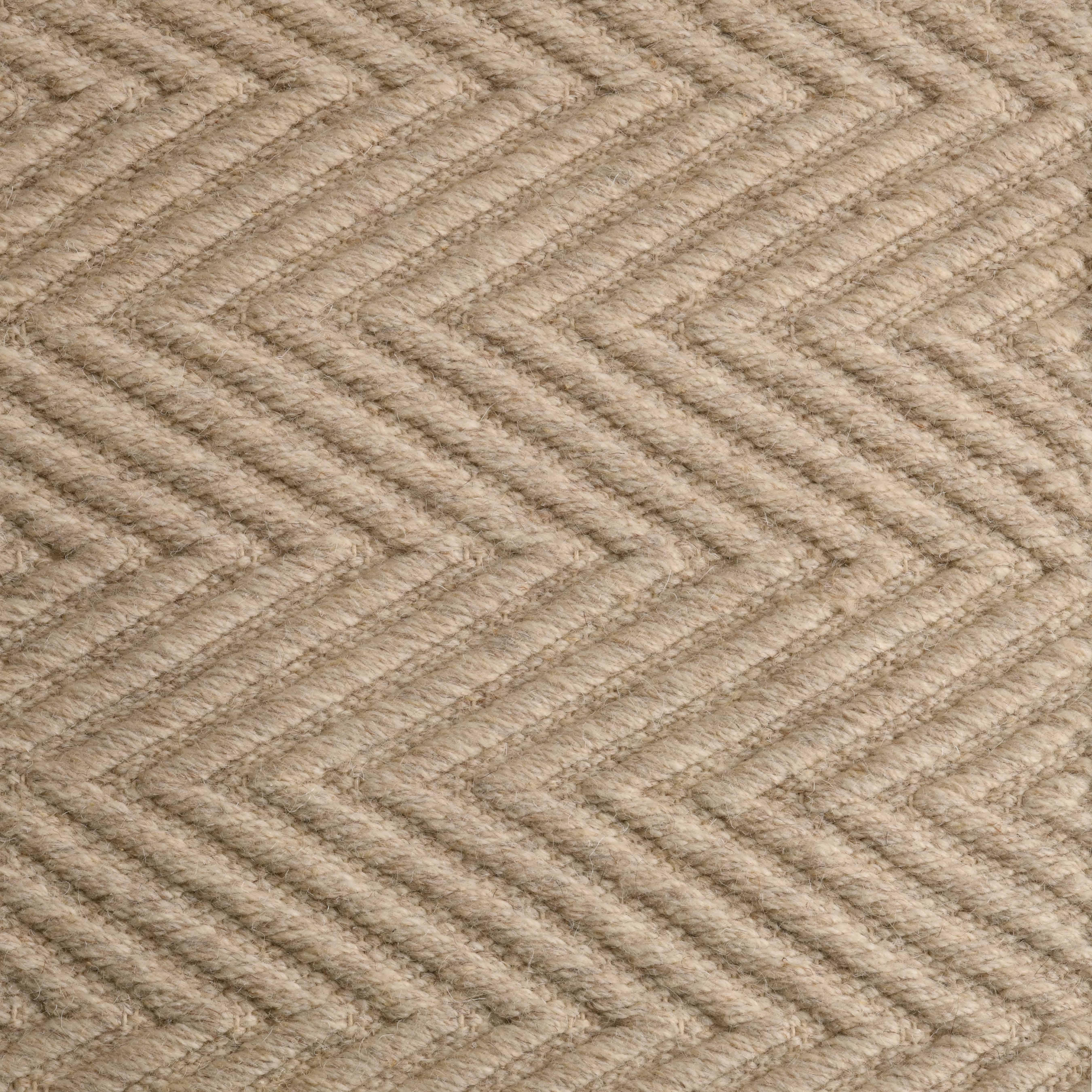 Lanx, Beige, Handwoven Face 60% Undyed NZ Wool, 40% Undyed MED Wool, 8' x 10'