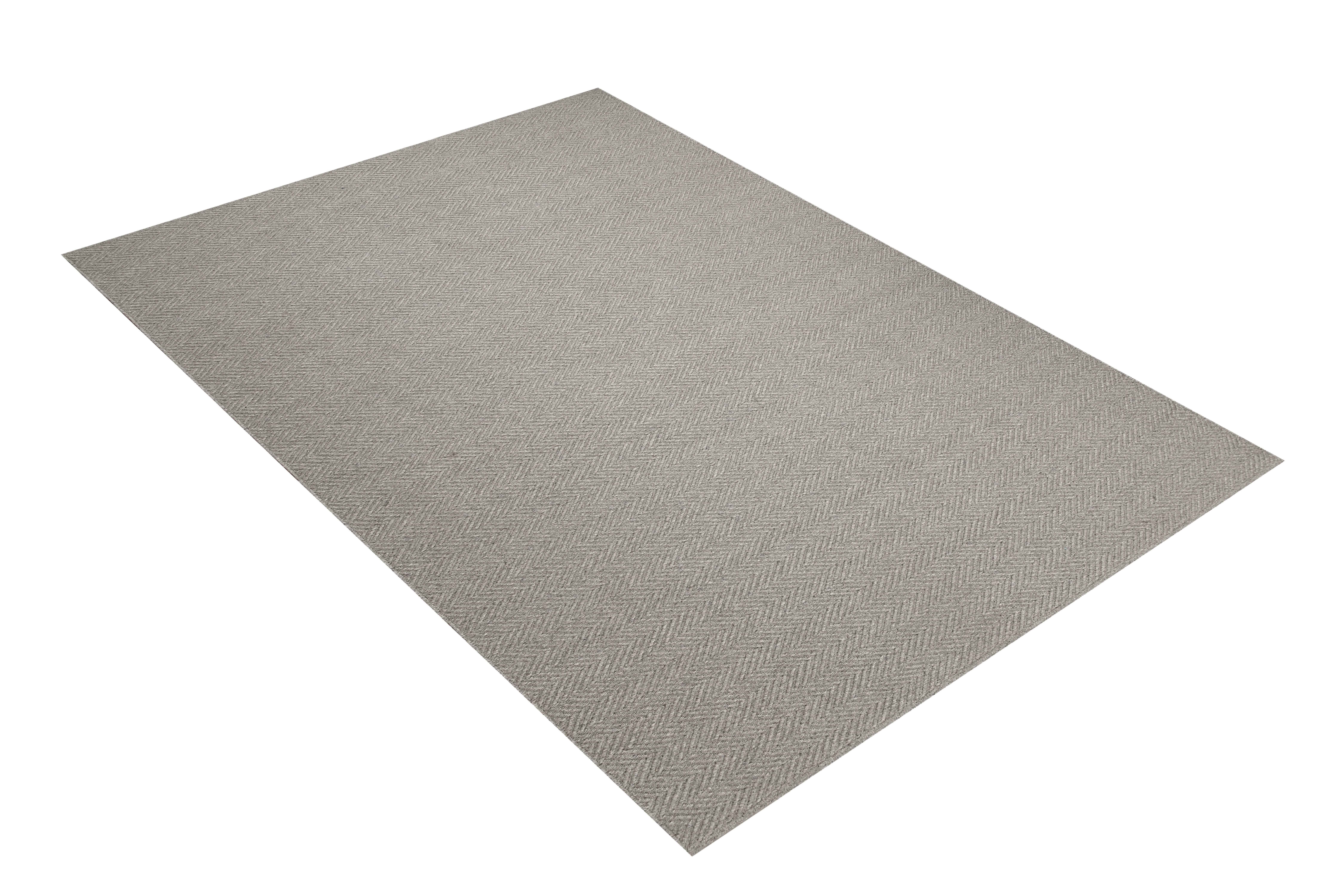 Lanx, Grey, Handwoven Face 60% Undyed NZ Wool, 40% Undyed MED Wool, 8' x 10' For Sale 4