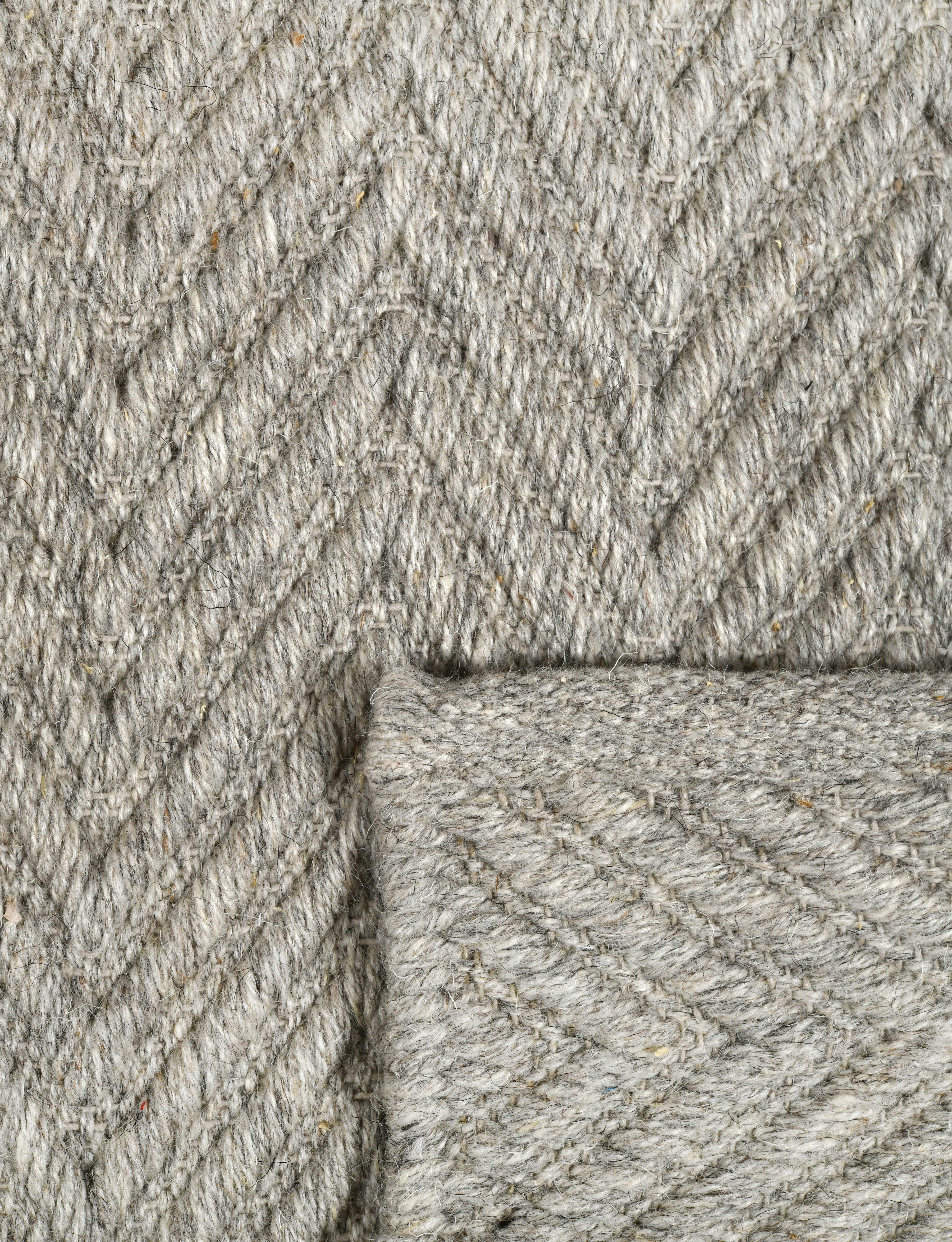 Lanx, Grey, Handwoven Face 60% Undyed NZ Wool, 40% Undyed MED Wool, 8' x 10' For Sale 2