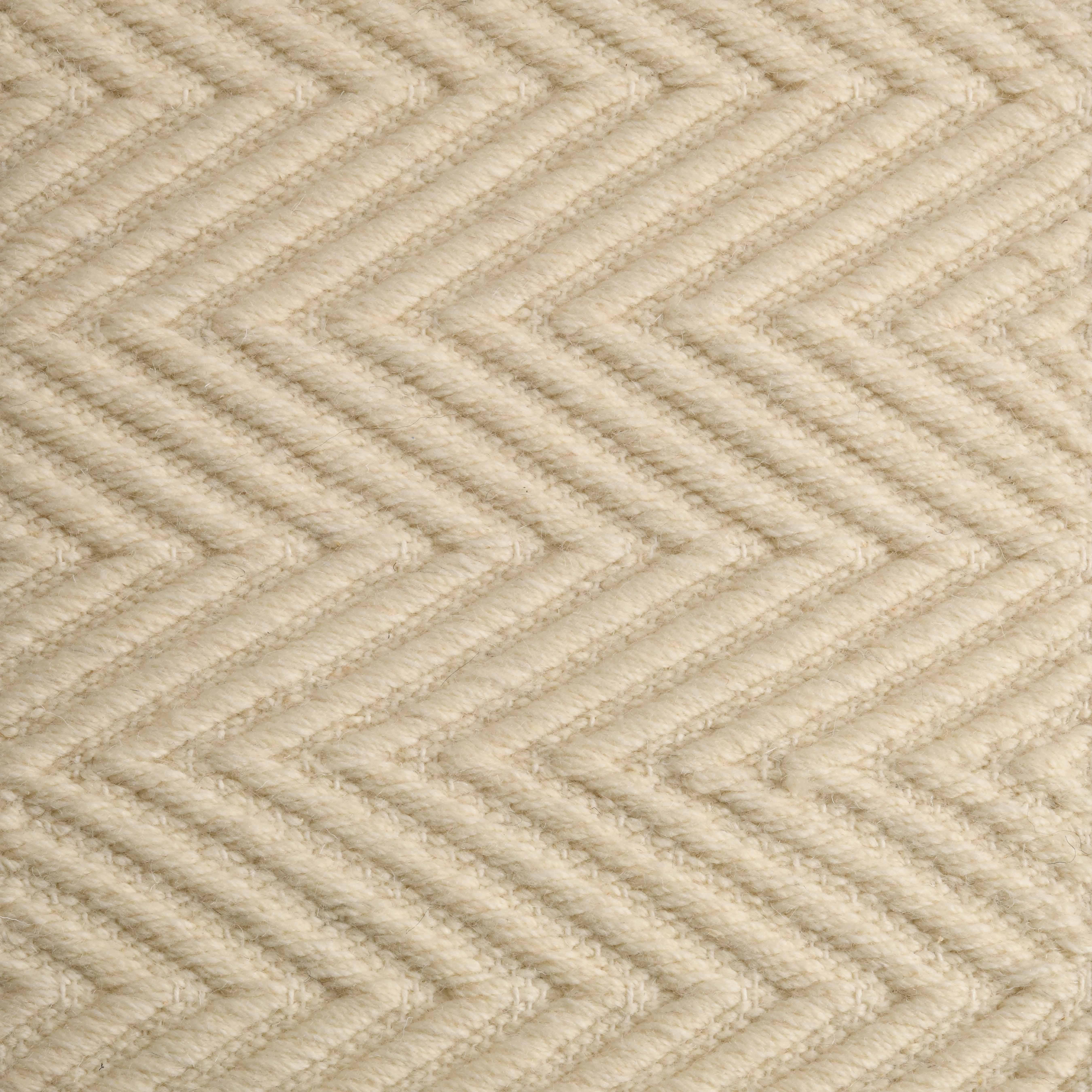 Lanx, Ivory, Handwoven Face 60% Undyed NZ Wool, 40% Undyed MED Wool, 6' x 9'