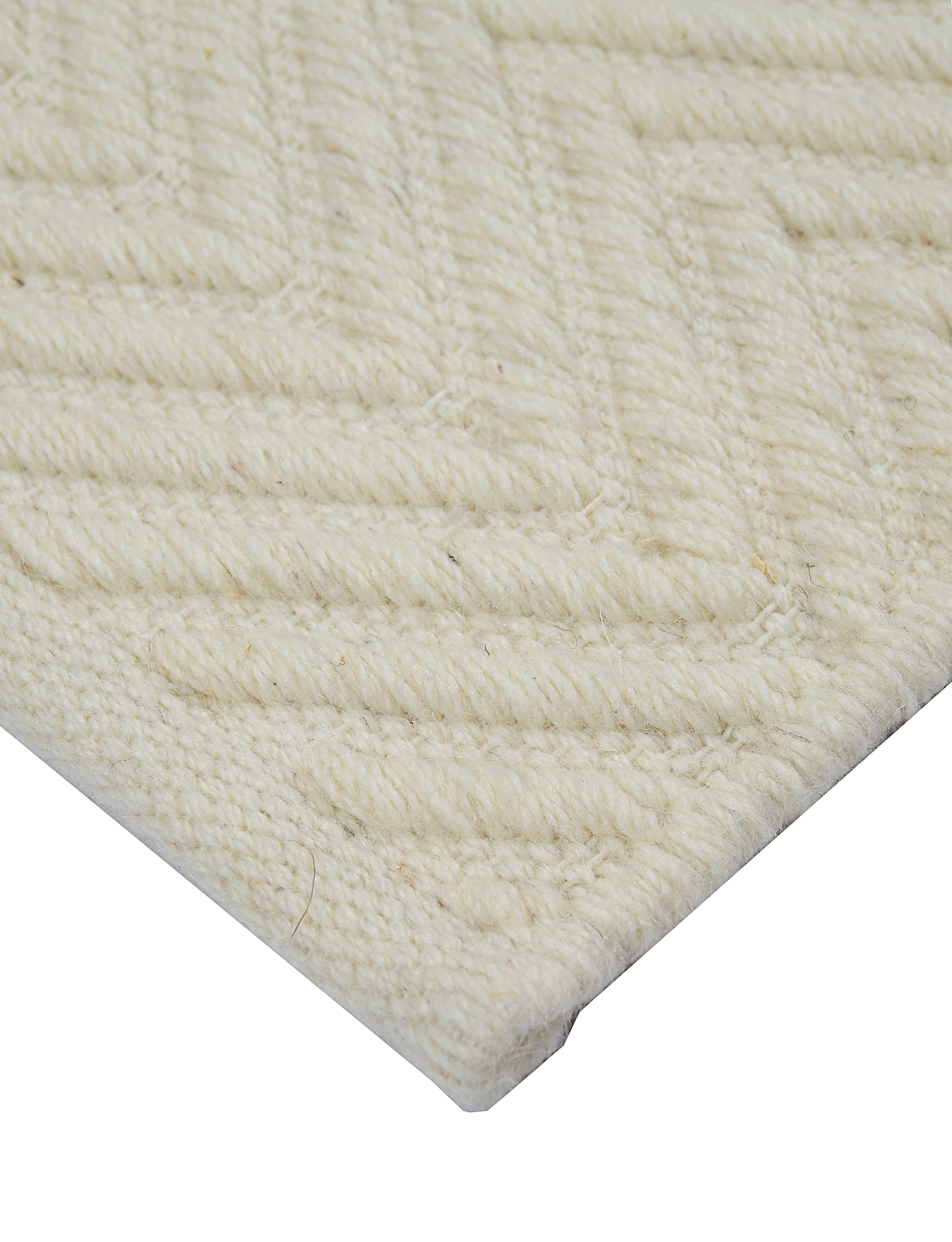 Lanx, Ivory, Handwoven Face 60% Undyed NZ Wool, 40% Undyed MED Wool, 8' x 10' In New Condition For Sale In New York, NY