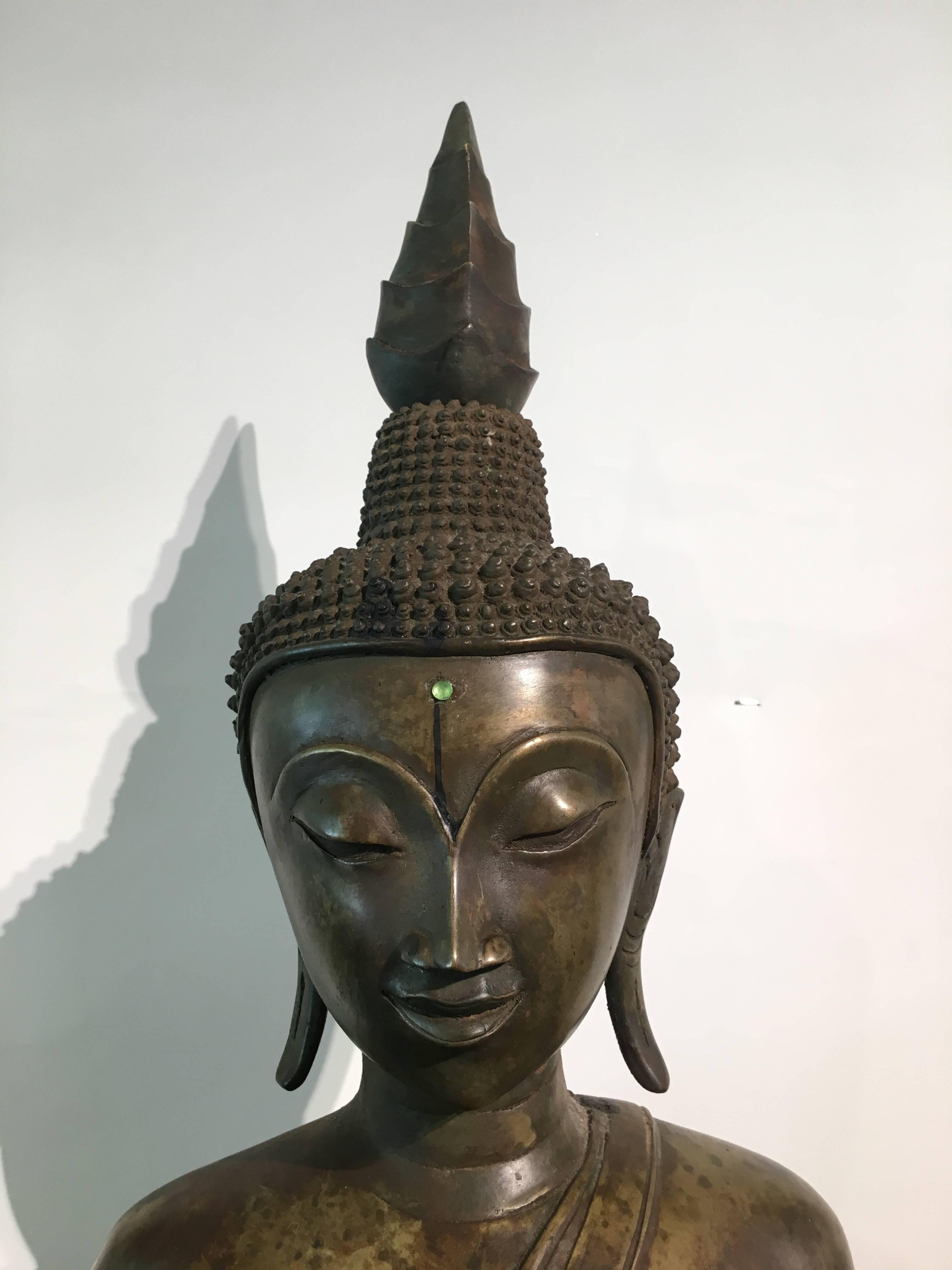 Laotischer Shakyamuni-Buddha aus Bronzeguss, 17. bis 18. Jahrhundert im Angebot 1