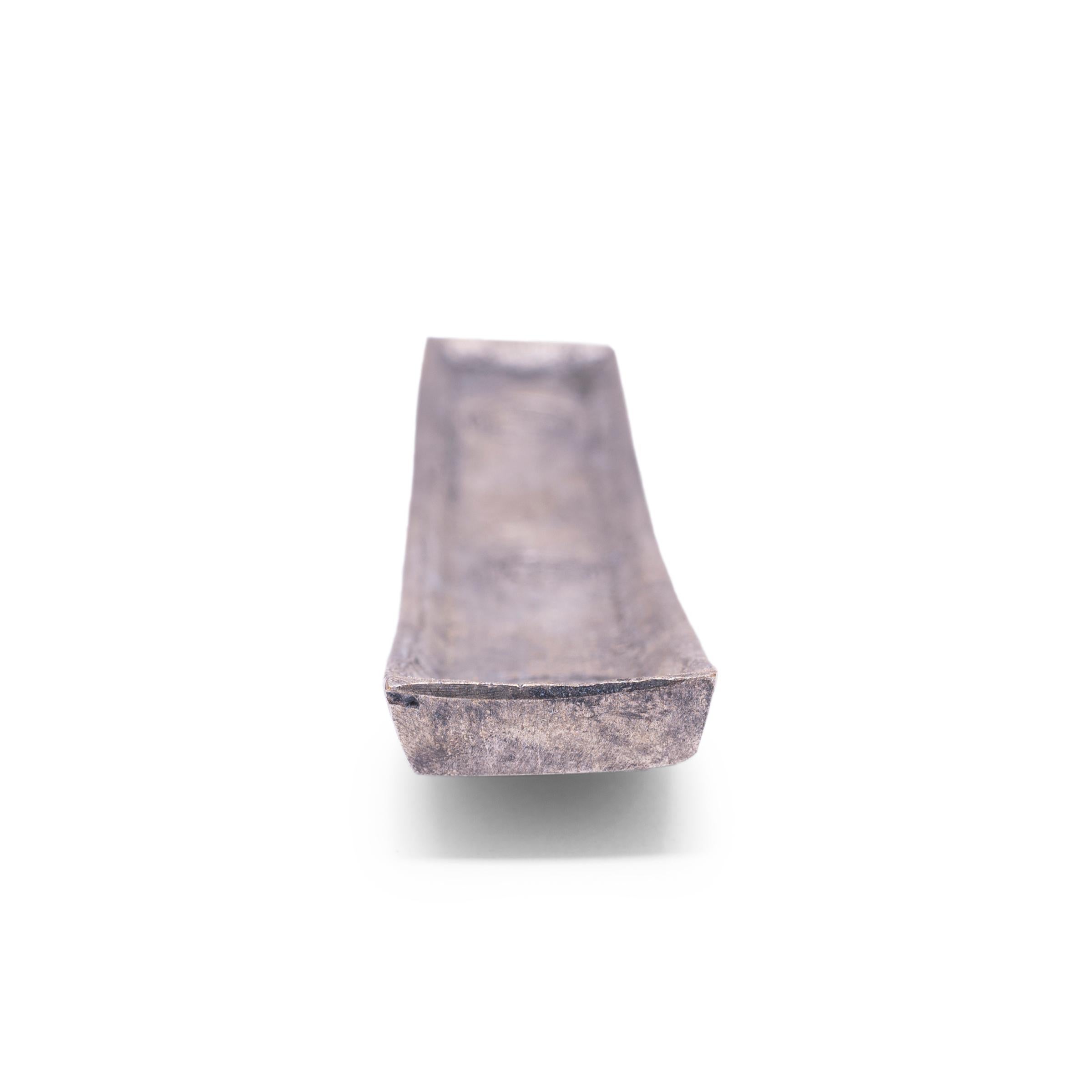 Lao Stamped Silver Ingot, c. 1950 In Good Condition For Sale In Chicago, IL