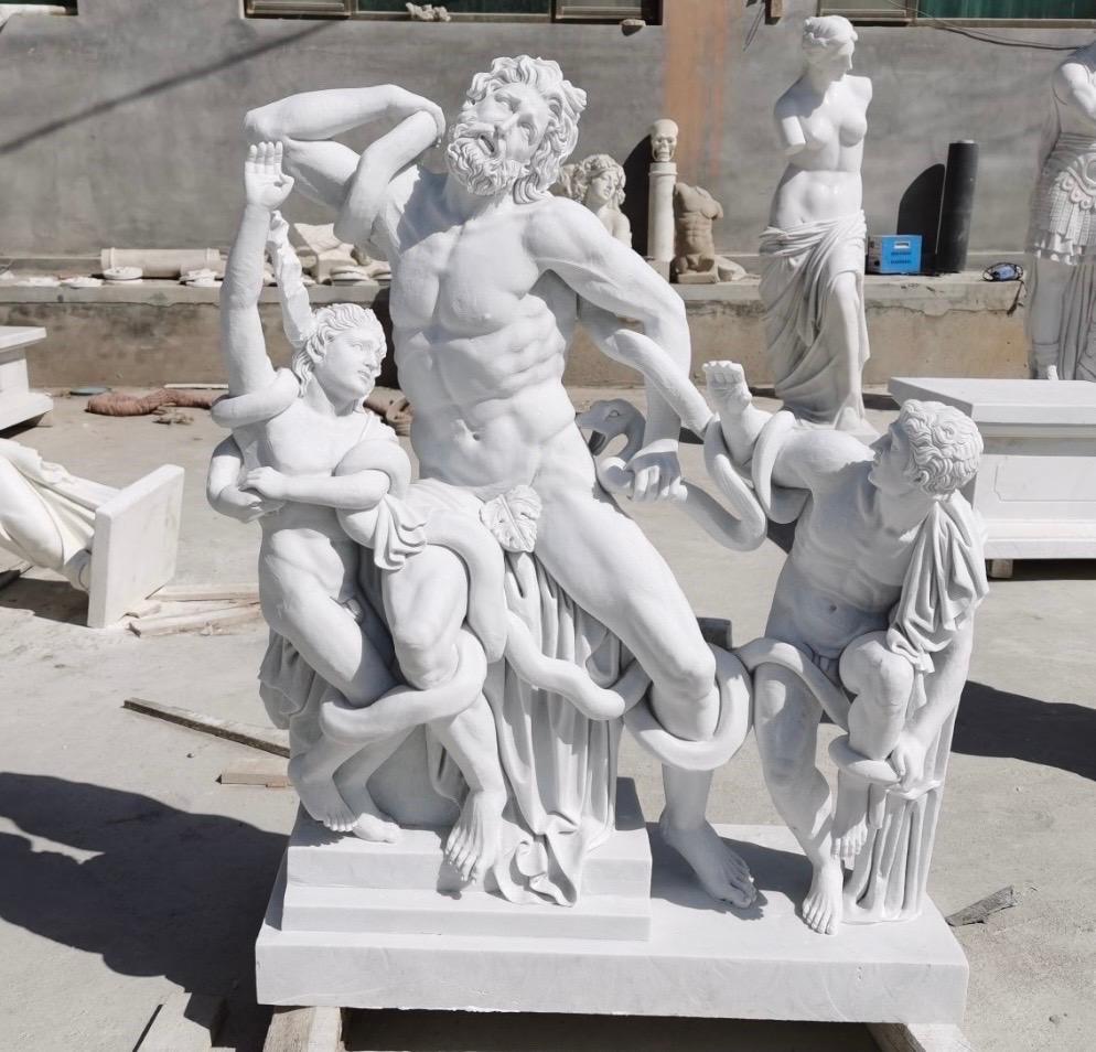 This exquisite marble sculpture, titled 