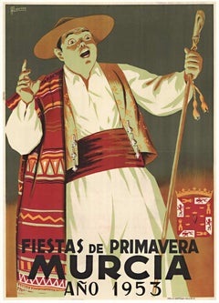 Original Fiestas de Primavera Murcia - Spain vintage lithograph poster
