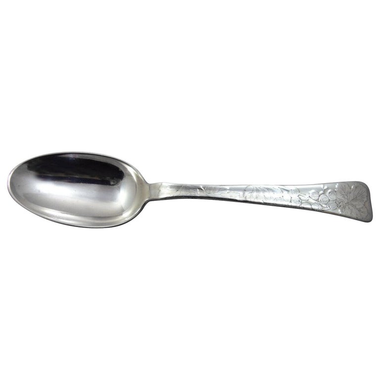 Lap over Acid Etched by Tiffany Sterling Place Soup Spoon W/Currents