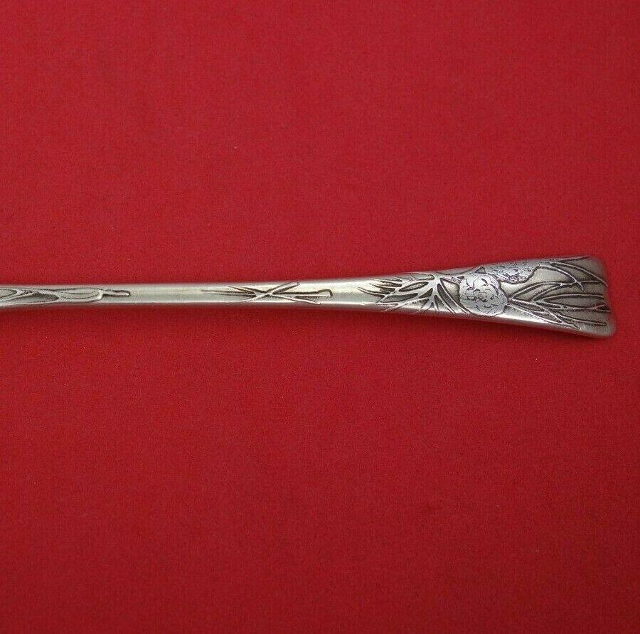 Lap Over Edge Acid Etched by Tiffany & Co. Sterling Parfait Spoon Floral In Excellent Condition In Big Bend, WI