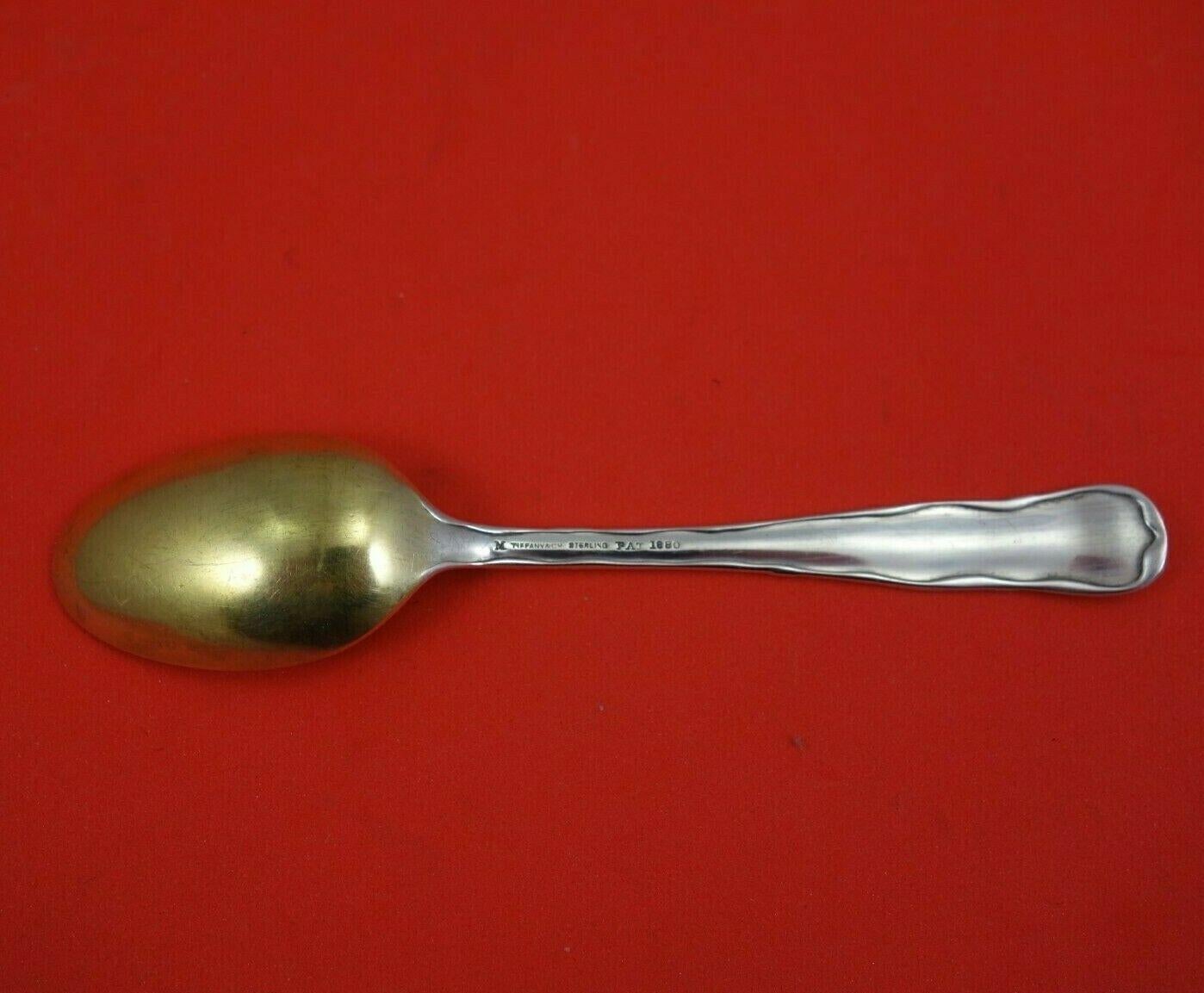 Sterling silver coffee spoon gold washed with branches and seed pods 4 3/4