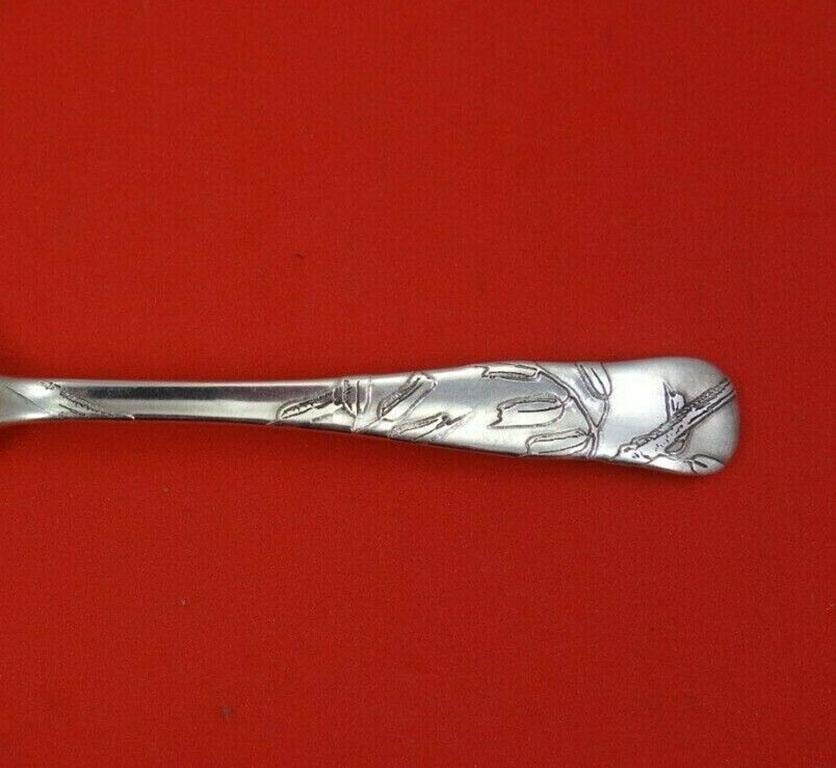 Lap Over Edge Acid Etched by Tiffany & Co. Sterling Silver Coffee Spoon GW Pods In Excellent Condition In Big Bend, WI