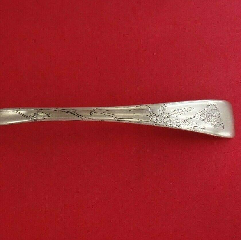 Sterling silver soup ladle with heart shaped bowl 13 1/2
