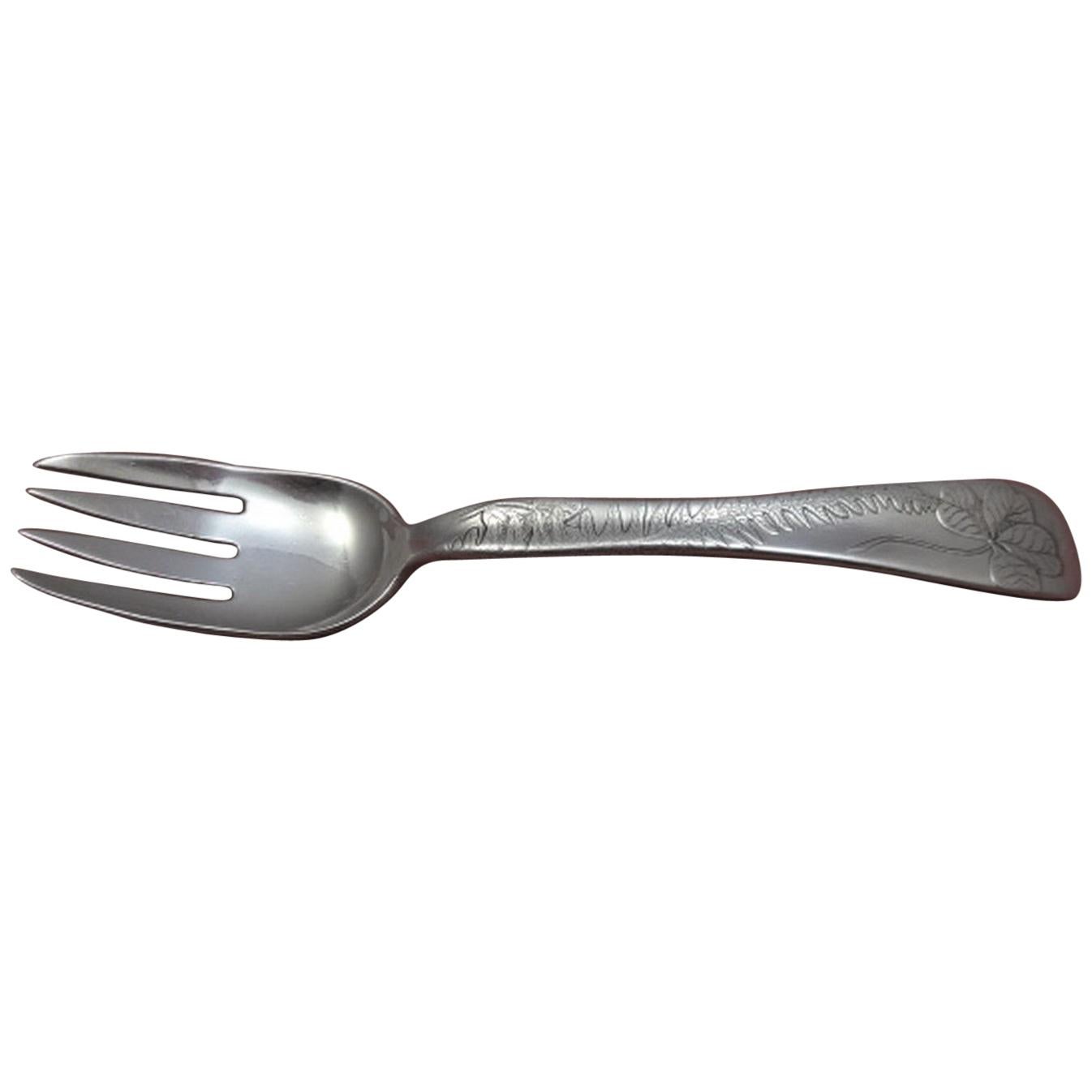 Lap over Edge Acid Etched by Tiffany & Co. Sterling Fish Fork 4-Leaf Clover