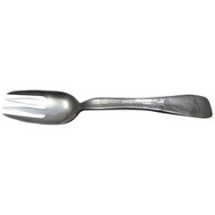 Lap Over Edge Acid Etched by Tiffany & Co. Sterling Fish Fork Bird and Flowers